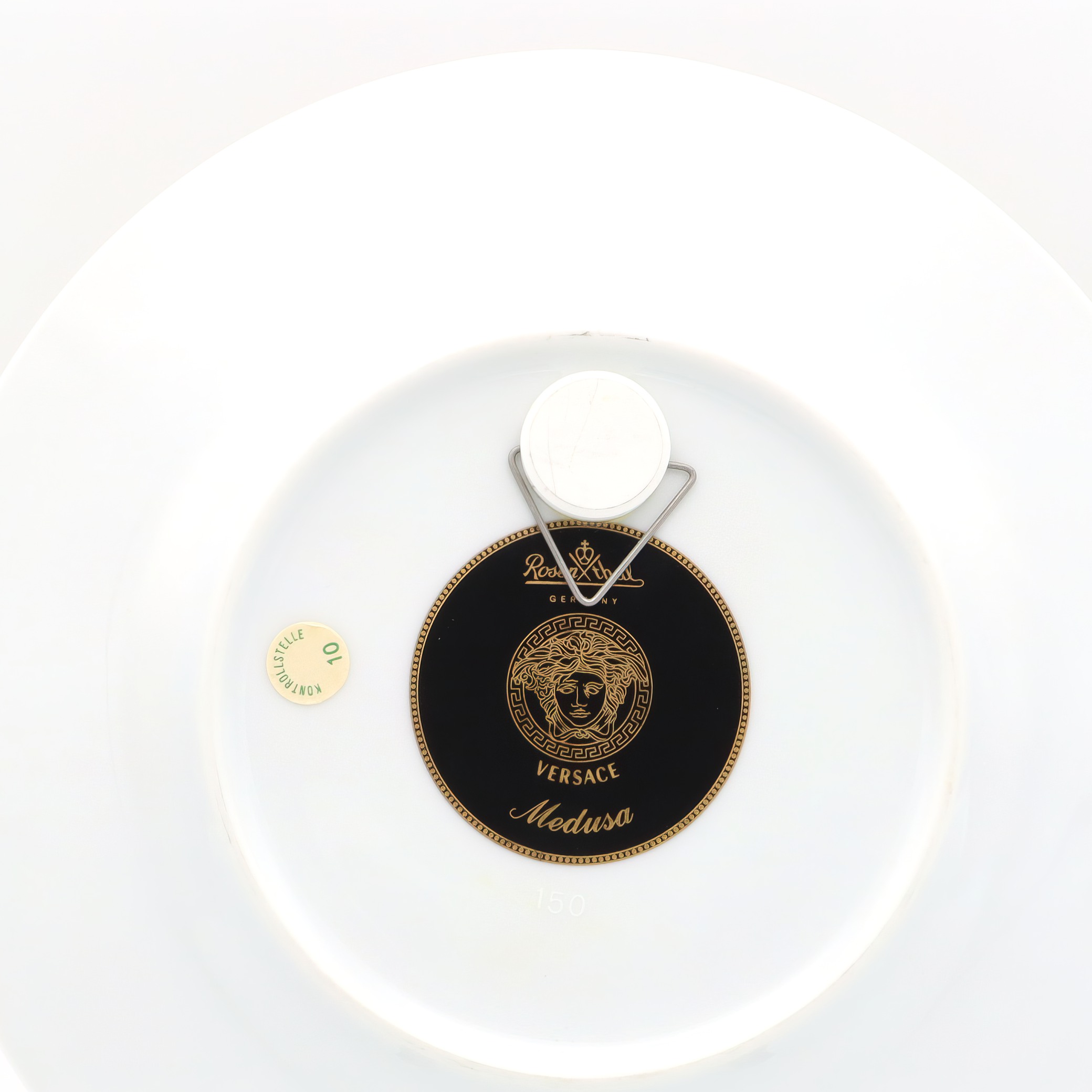 Versace Decor Plate by Rosenthal Medusa Collection Bottom View Thumbnail for Versace Decor Plate By Rosenthal - Vintage Porcelain Plate - Luxury Home Decor - Collectible Wall Art - Designer Tableware
