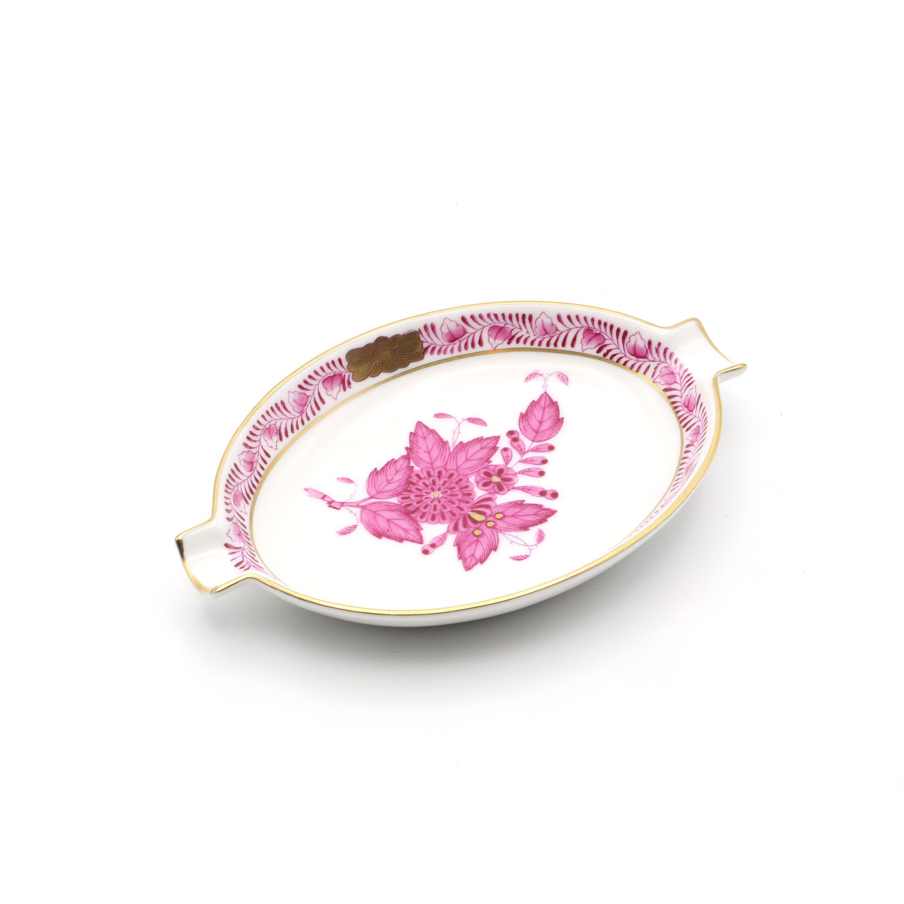 Herend Apponyi Purpur Ash Tray - Chinese Boquet Trinket Tray - Vintage Porcelain Dish - Collectible Herend Hungary - MCM Gift
