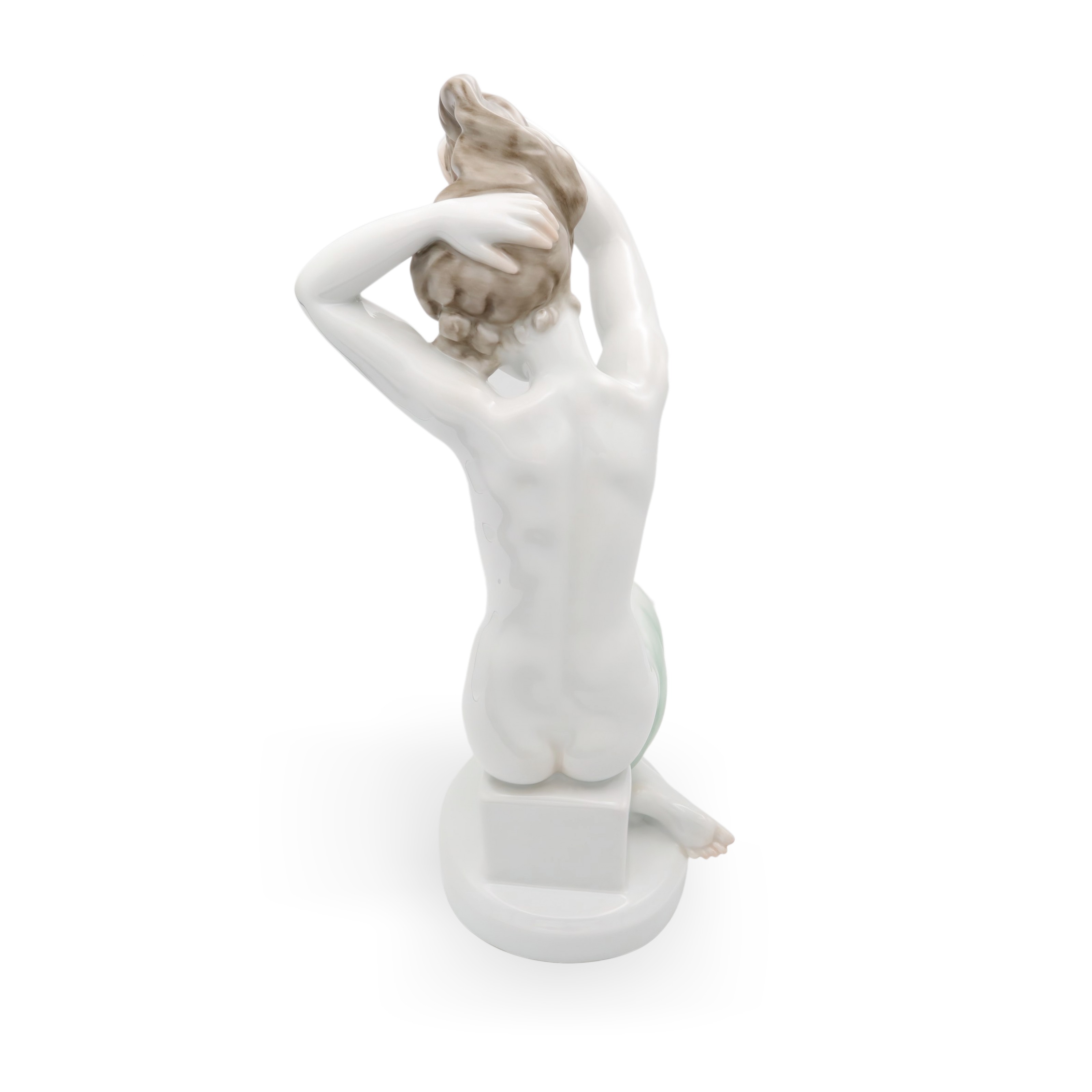 Herend Bathing Woman Porcelain Figurine Detailed View Thumbnail for Herend Bathing Woman - Porcelain Art Deco Nude Statue - Vintage Figurine - Collectible Sculpture - Hungarian Porcelain - Home Decor