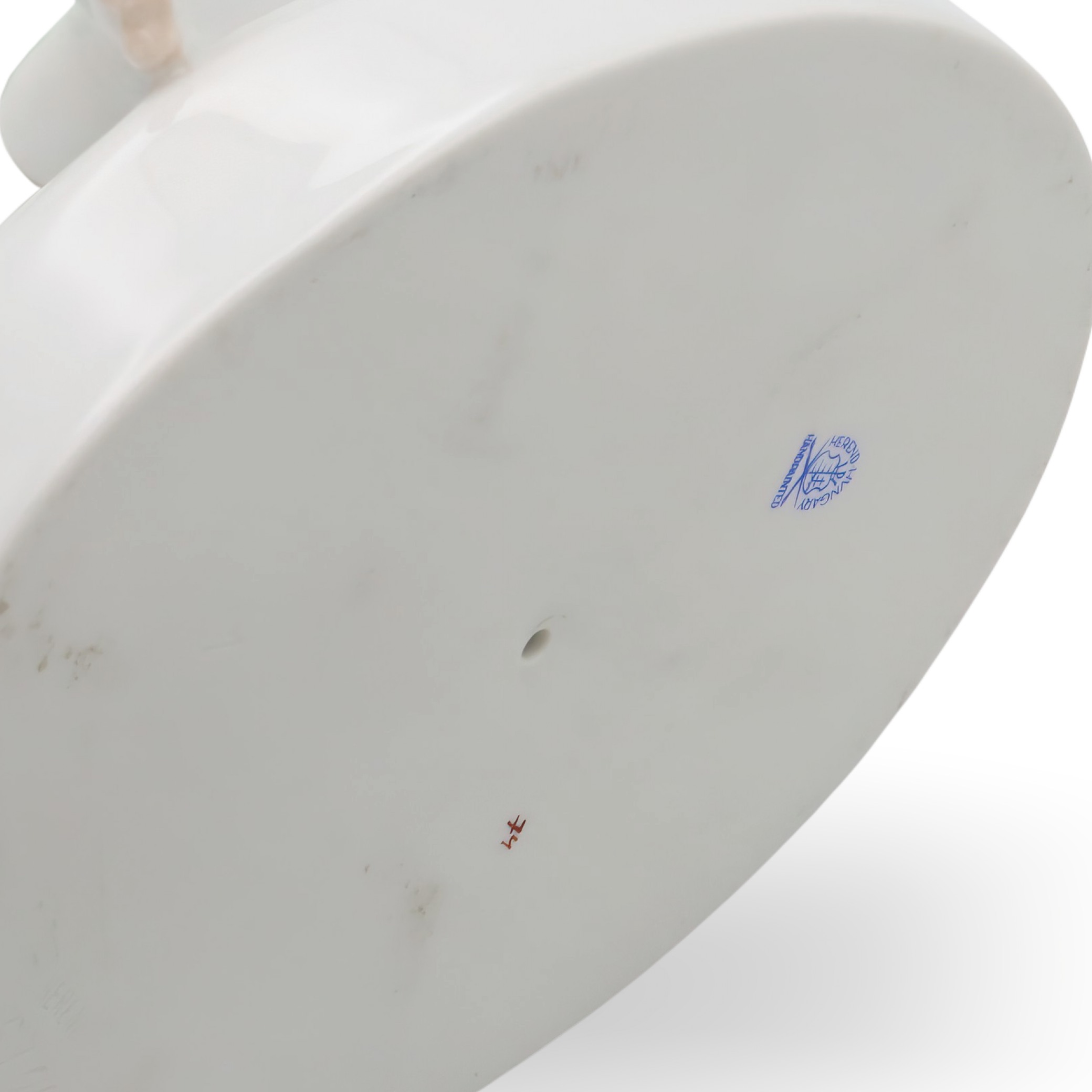 Herend Bathing Woman Porcelain Figurine Base Detailed View Thumbnail for Herend Bathing Woman - Porcelain Art Deco Nude Statue - Vintage Figurine - Collectible Sculpture - Hungarian Porcelain - Home Decor