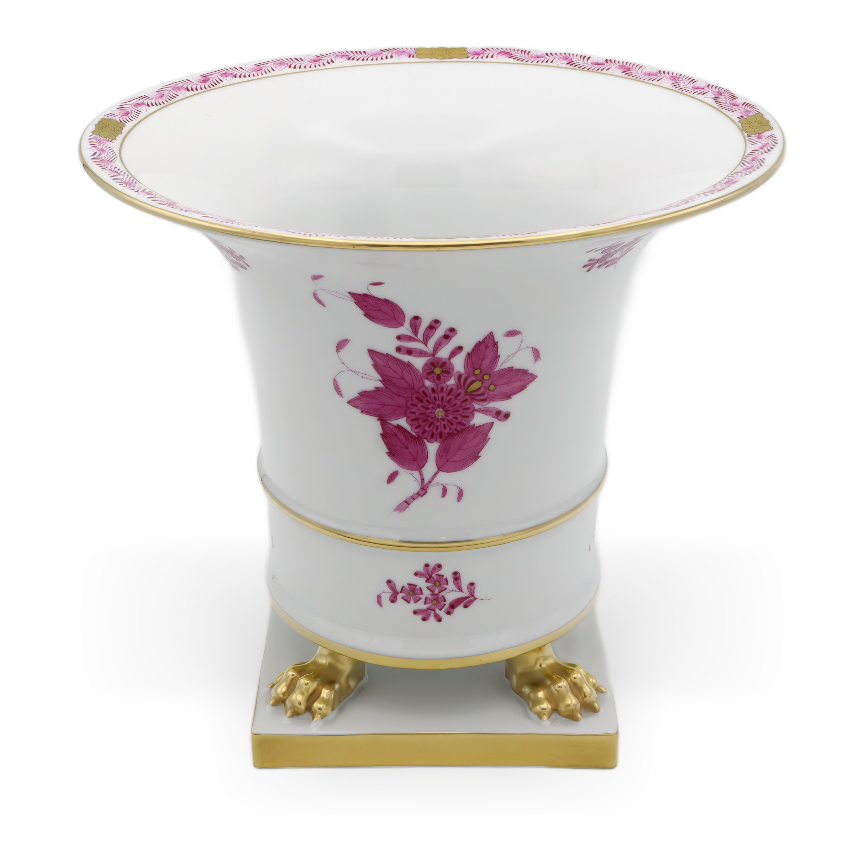 Herend Chinese Bouquet Purpur Large Urn Vase - Hand Painted - Vintage Herend Hungary - Porcelain Centerpiece - Rare Collector Piece