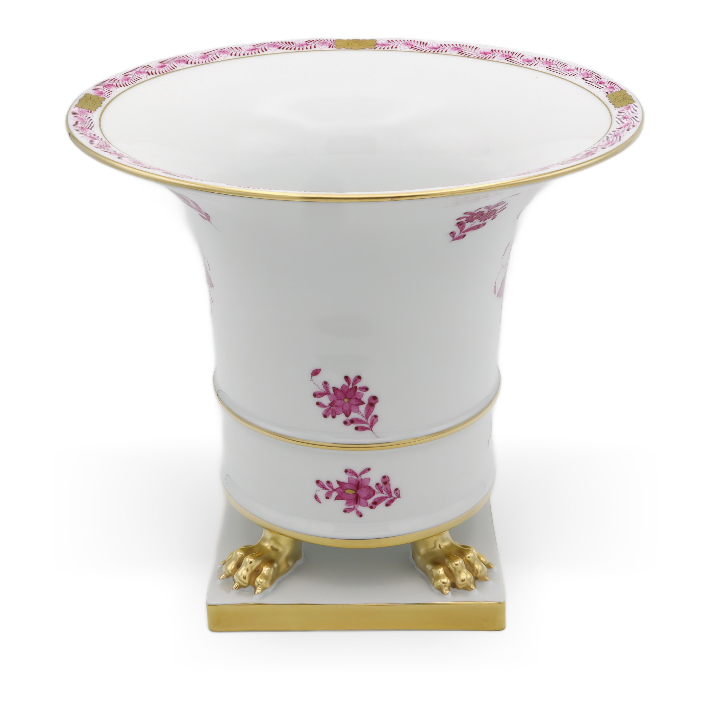 Thumbnail for Herend Chinese Bouquet Purpur Large Urn Vase - Hand Painted - Vintage Herend Hungary - Porcelain Centerpiece - Rare Collector Piece