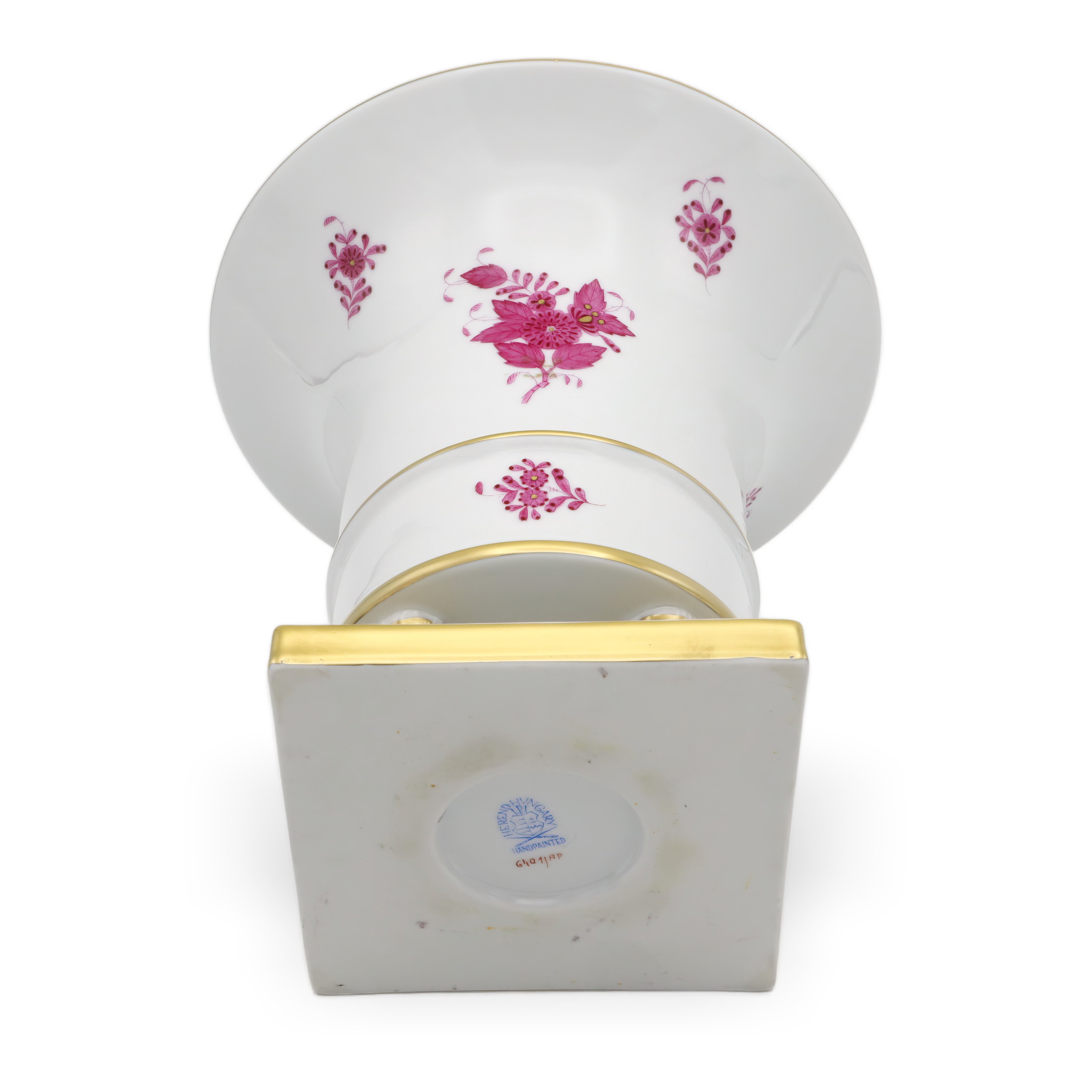 Thumbnail for Herend Chinese Bouquet Purpur Large Urn Vase - Hand Painted - Vintage Herend Hungary - Porcelain Centerpiece - Rare Collector Piece