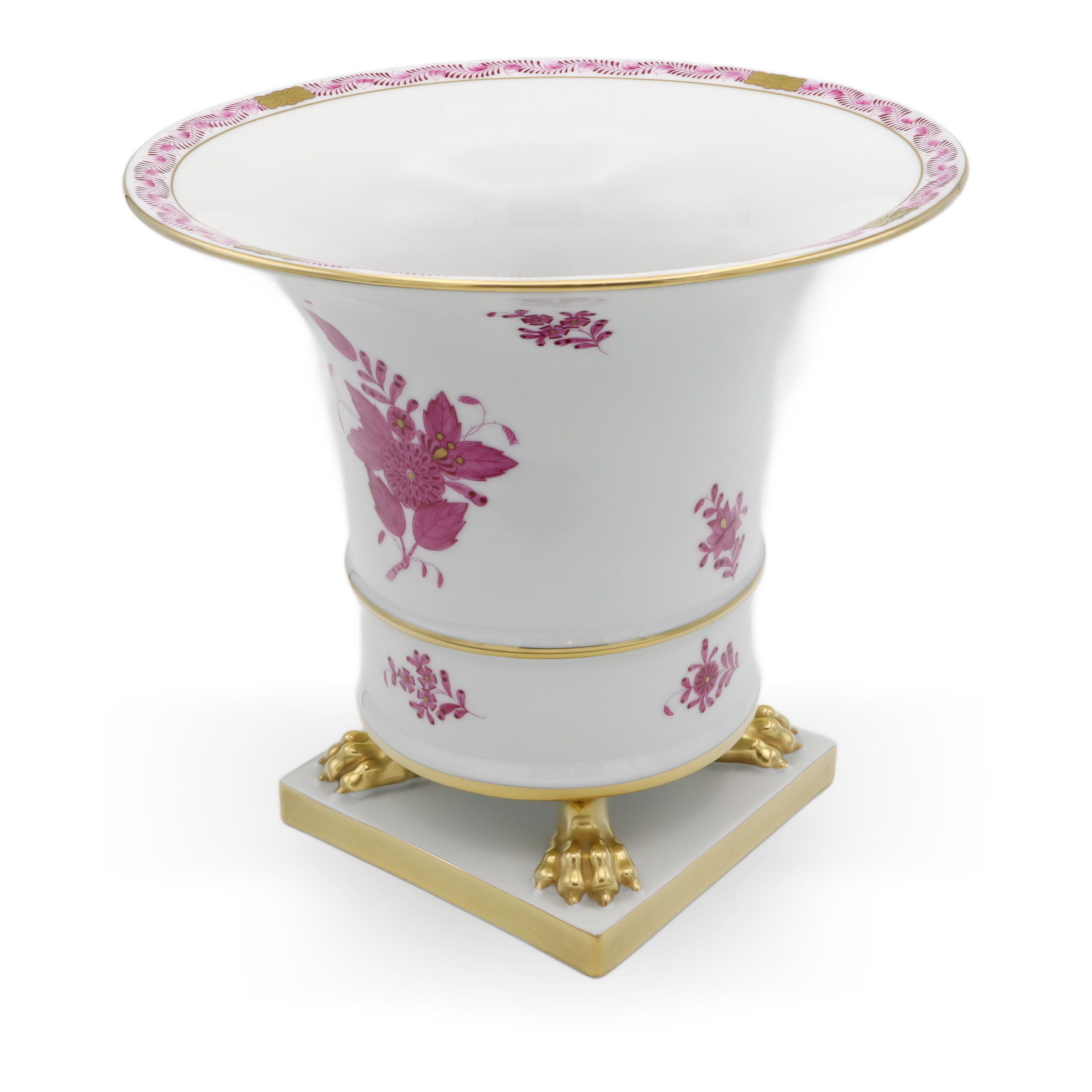 Thumbnail for Herend Chinese Bouquet Purpur Large Urn Vase - Hand Painted - Vintage Herend Hungary - Porcelain Centerpiece - Rare Collector Piece