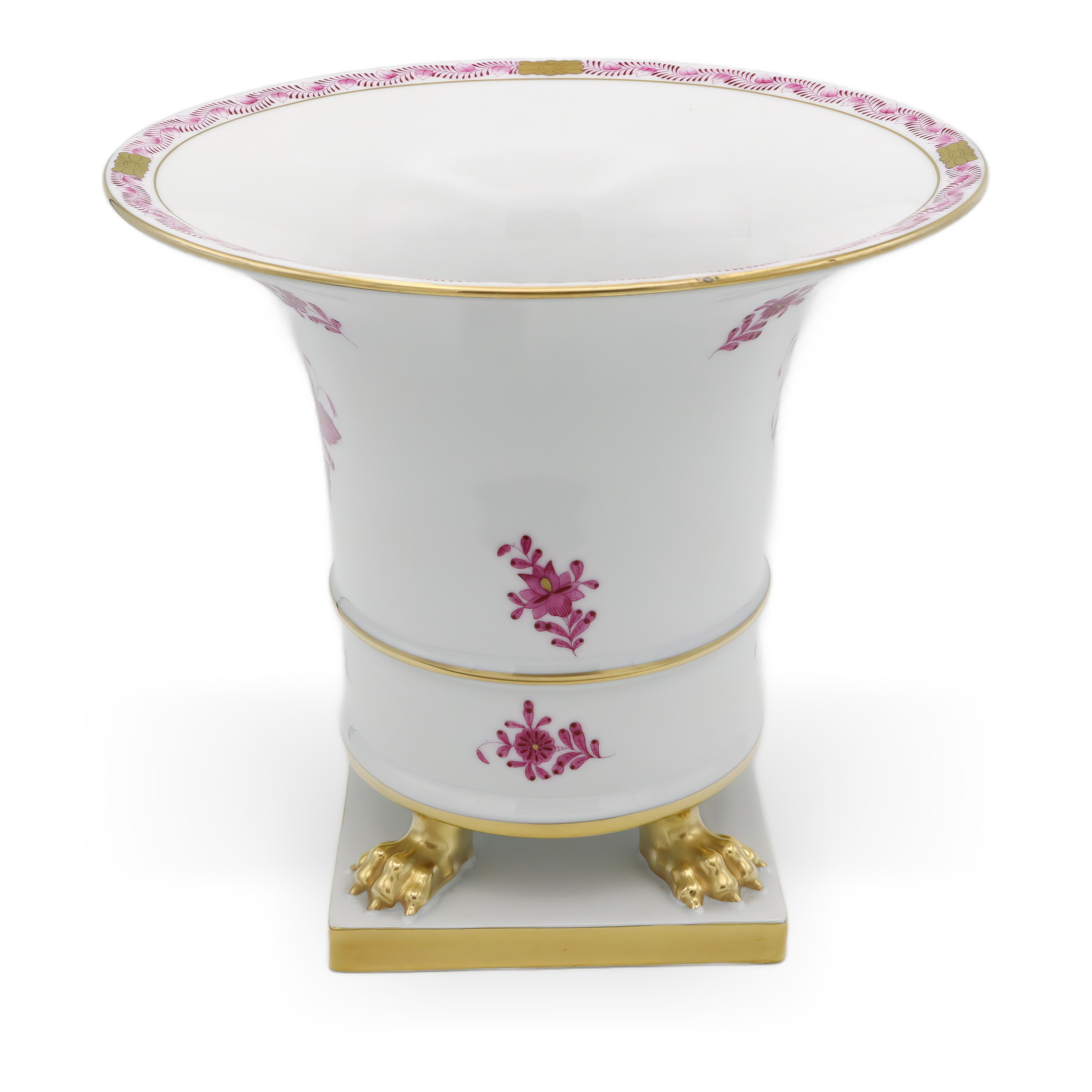 Thumbnail for Herend Chinese Bouquet Purpur Large Urn Vase - Hand Painted - Vintage Herend Hungary - Porcelain Centerpiece - Rare Collector Piece