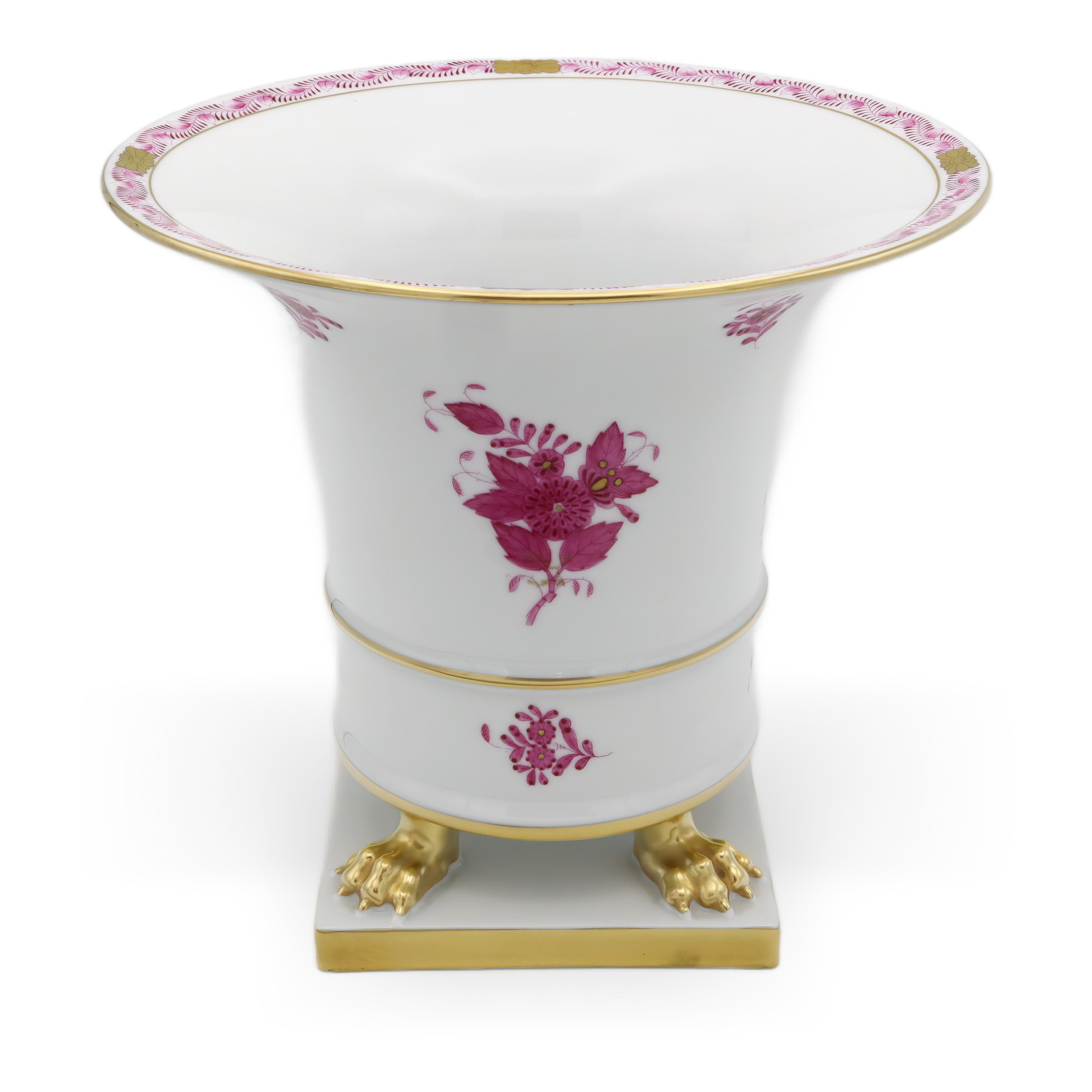 Thumbnail for Herend Chinese Bouquet Purpur Large Urn Vase - Hand Painted - Vintage Herend Hungary - Porcelain Centerpiece - Rare Collector Piece