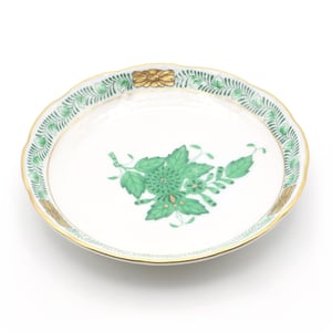 Herend Green Trinket Tray - Chinese Bouquet Jewelry Tray - Apponyi Green Ashtray - Vintage Porcelain Dish - Decorative Catchall - Gift