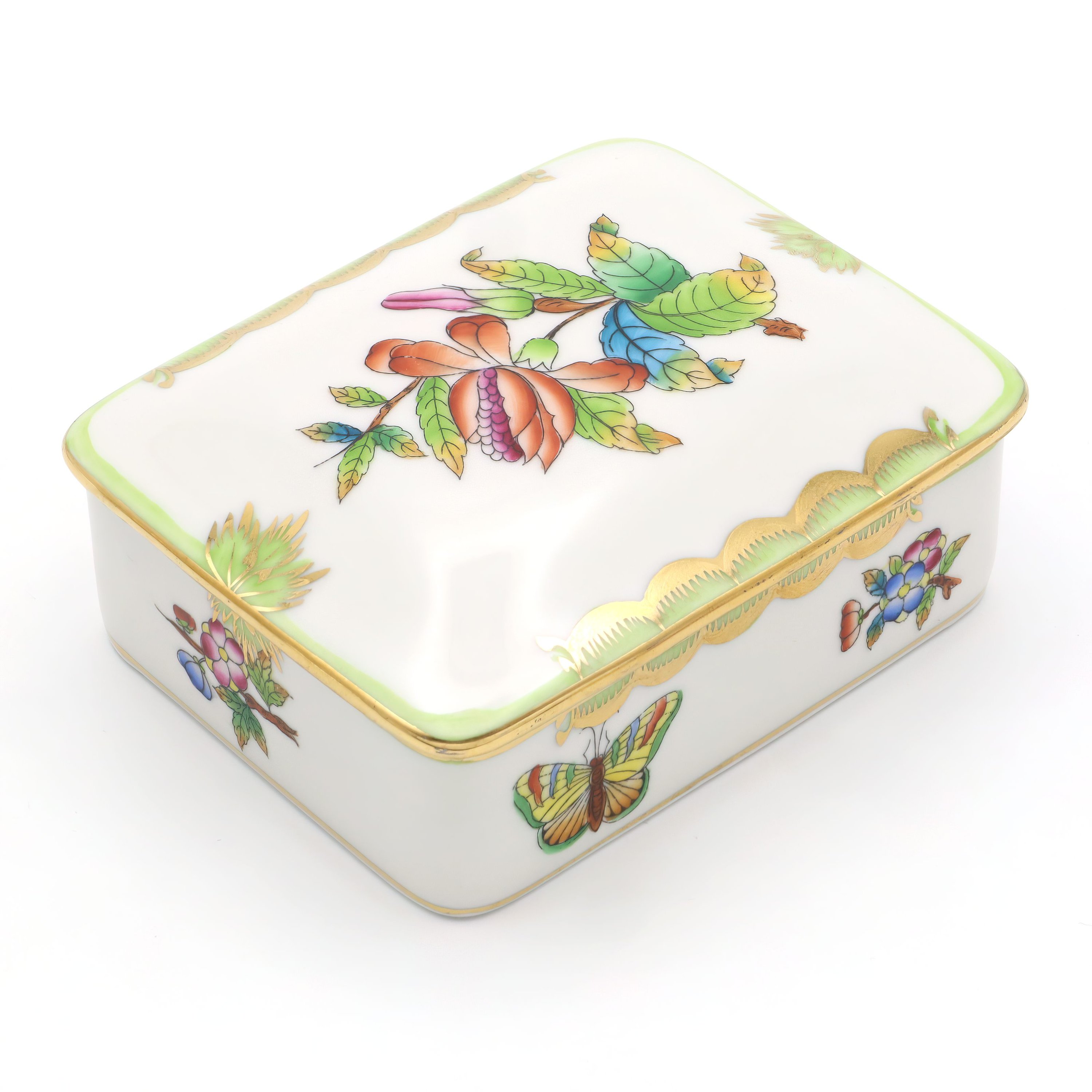 Thumbnail for Herend Large Queen Victoria Trinket Box - Porcelain Jewelry Box
