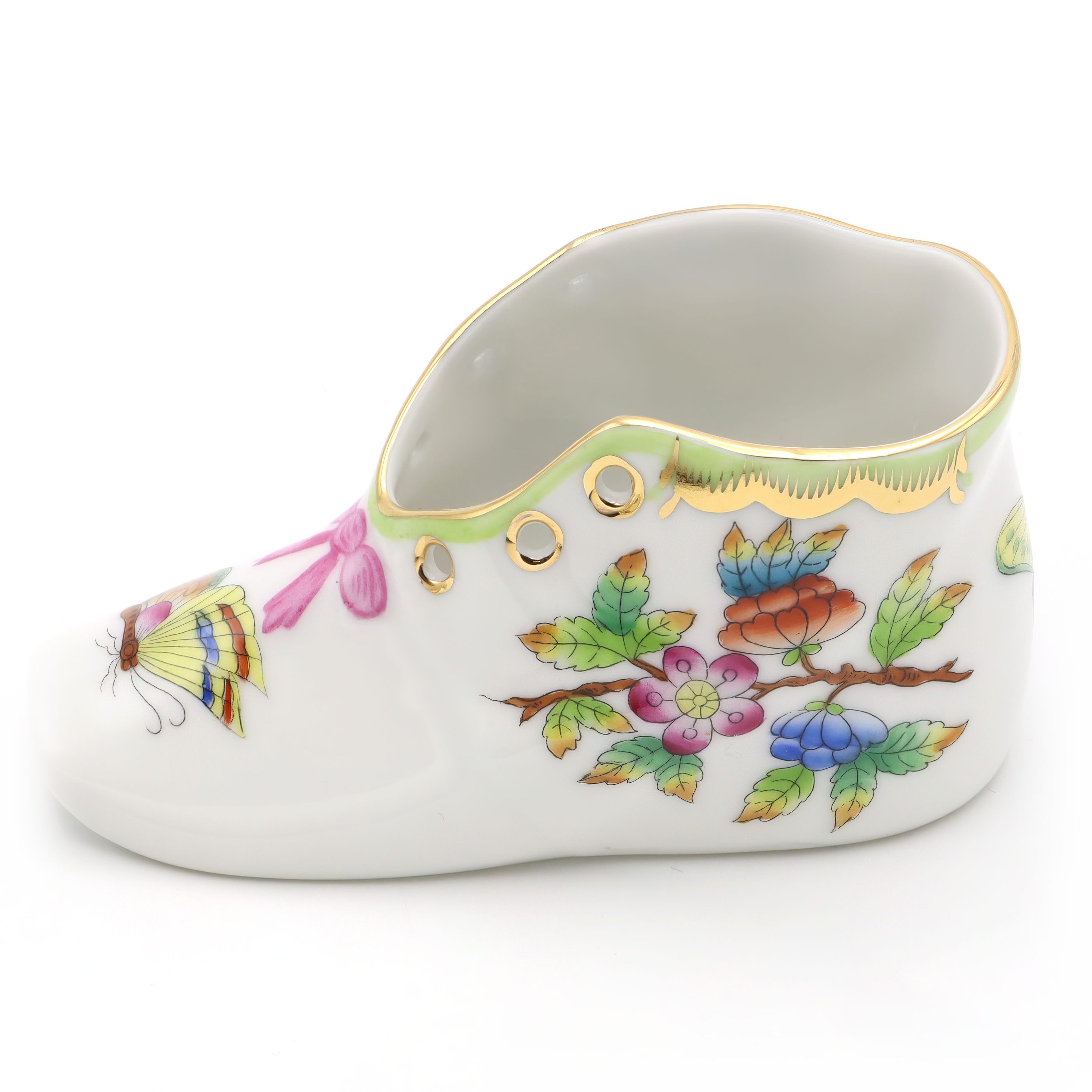 Thumbnail for Herend Queen Victoria Baby Shoe - Porcelain Shoe Figurine - Hand Painted - Hungarian Porcelain - Collectible Gift - Nursery Decor