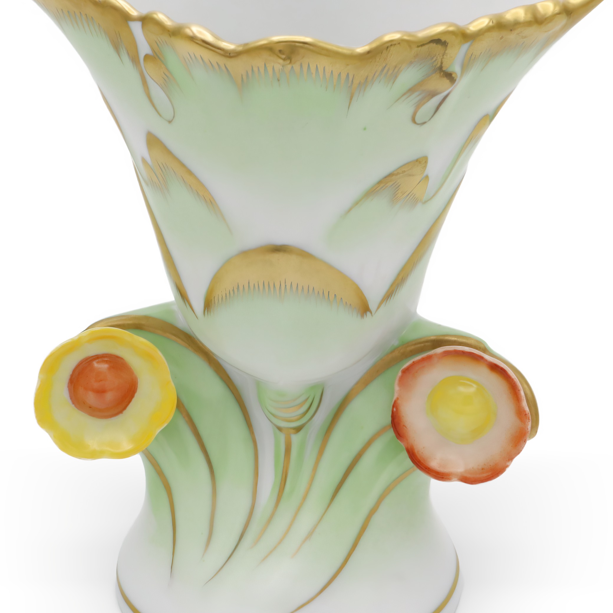 Herend Queen Victoria Tulip Vase Detailed View Thumbnail for Herend Queen Victoria Tulip Vase - Porcelain Floral Bud Vase - Hand Painted Hungary - Butterfly Motif - Rare Vintage Decor