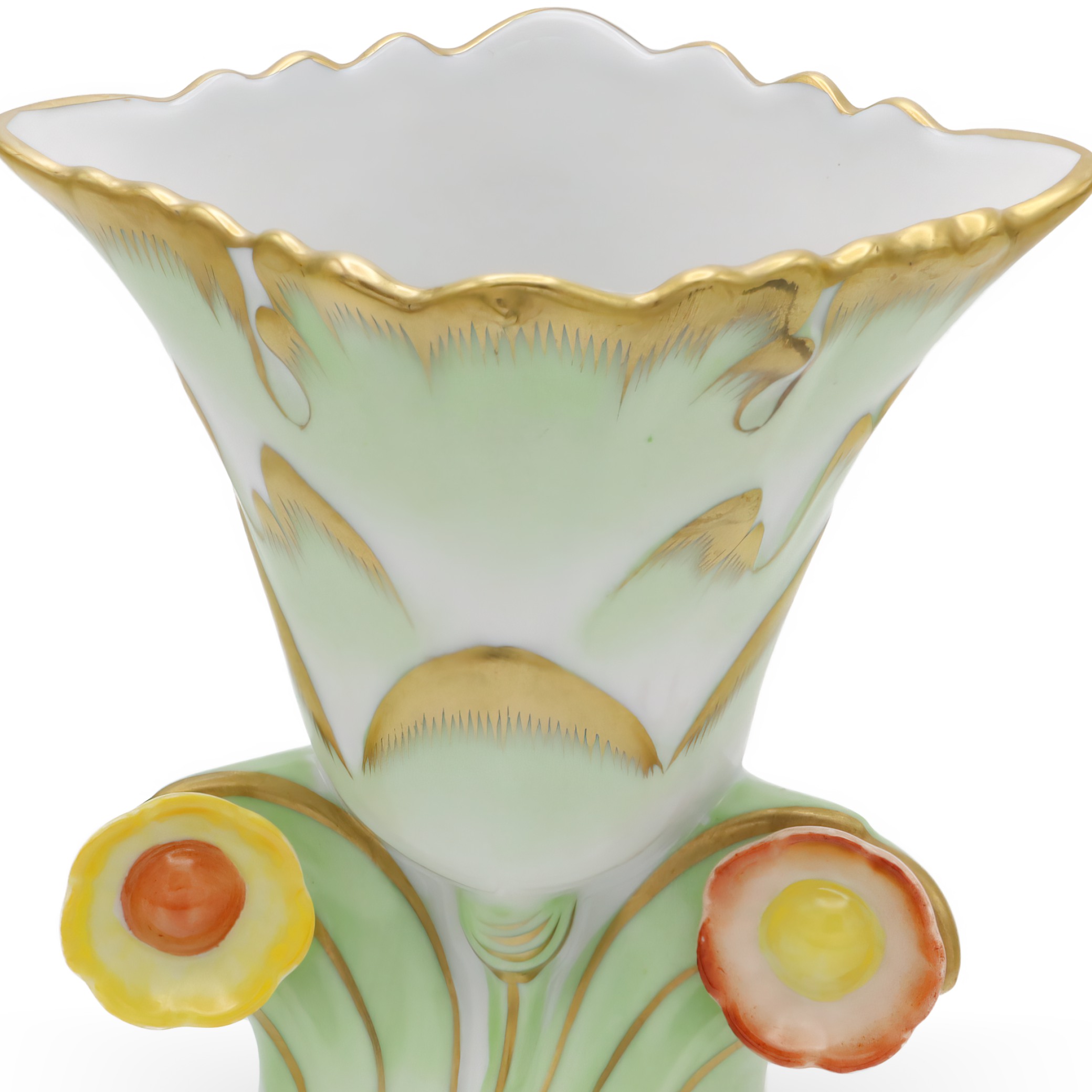 Herend Queen Victoria Tulip Vase Detailed View Thumbnail for Herend Queen Victoria Tulip Vase - Porcelain Floral Bud Vase - Hand Painted Hungary - Butterfly Motif - Rare Vintage Decor