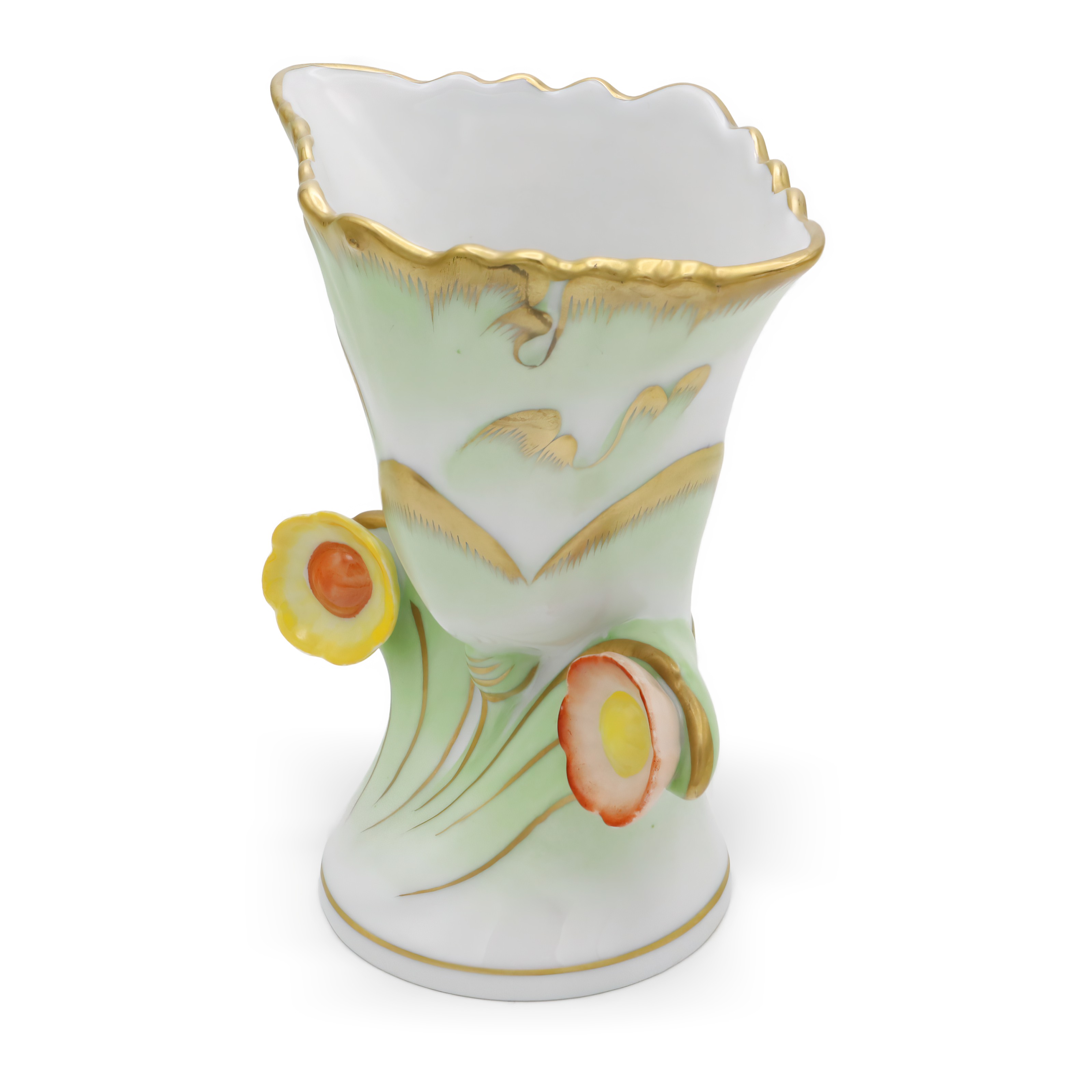 Herend Queen Victoria Tulip Vase Porcelain Hand-Painted Floral Design Thumbnail for Herend Queen Victoria Tulip Vase - Porcelain Floral Bud Vase - Hand Painted Hungary - Butterfly Motif - Rare Vintage Decor