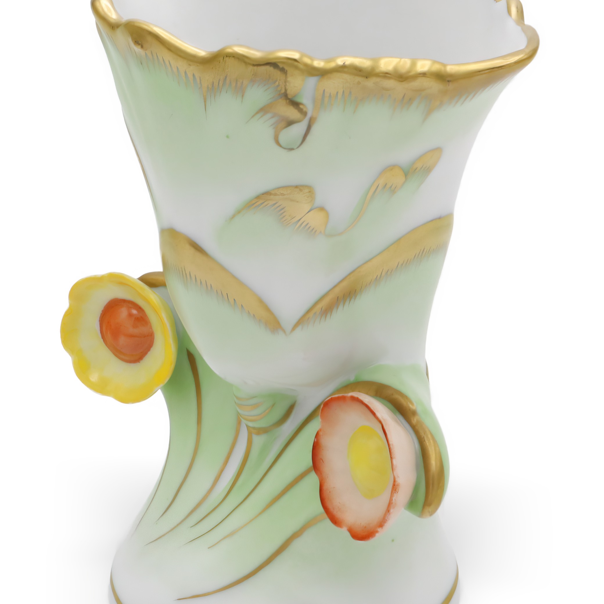 Herend Queen Victoria Tulip Vase Detailed View Thumbnail for Herend Queen Victoria Tulip Vase - Porcelain Floral Bud Vase - Hand Painted Hungary - Butterfly Motif - Rare Vintage Decor