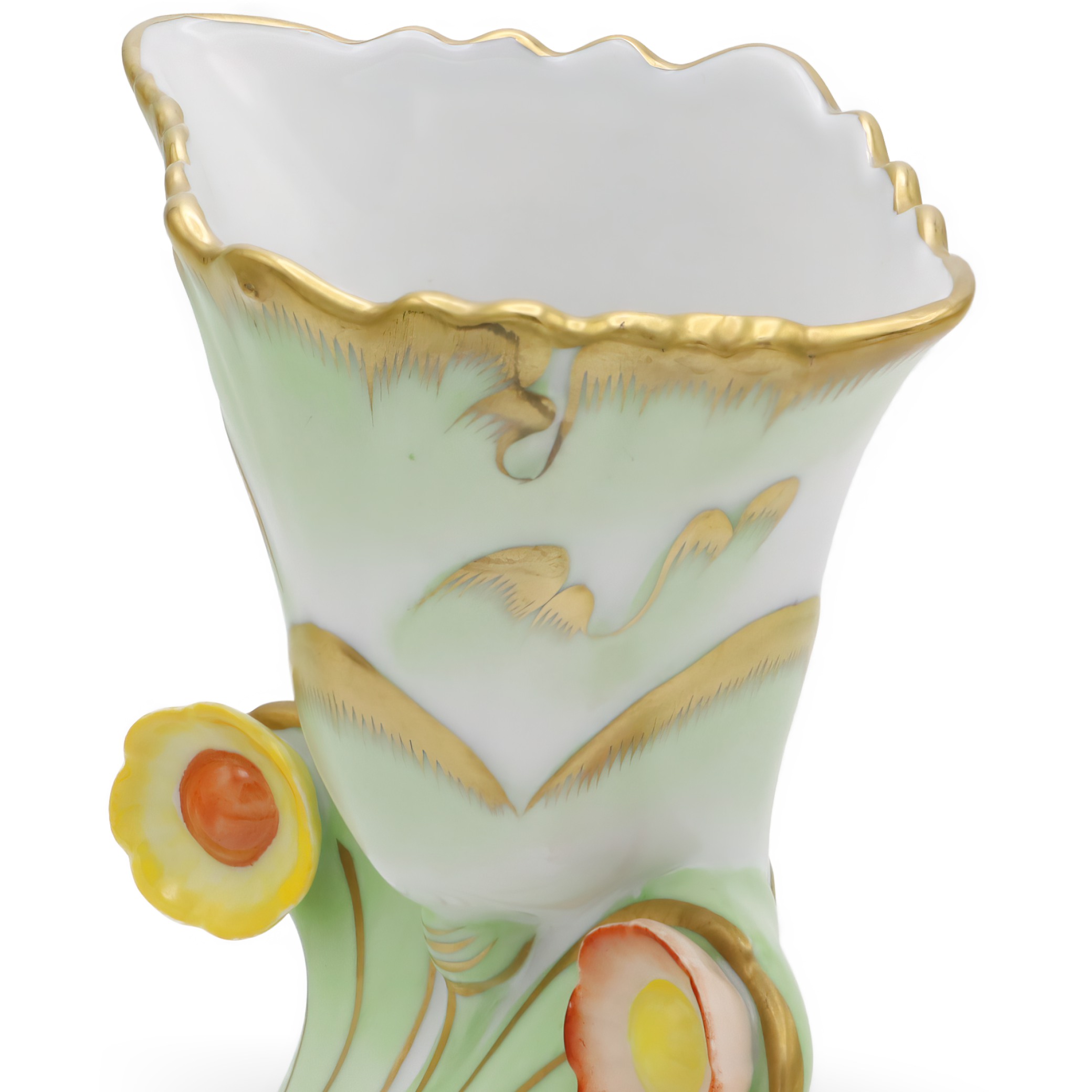 Herend Queen Victoria Tulip Vase Detailed View Thumbnail for Herend Queen Victoria Tulip Vase - Porcelain Floral Bud Vase - Hand Painted Hungary - Butterfly Motif - Rare Vintage Decor