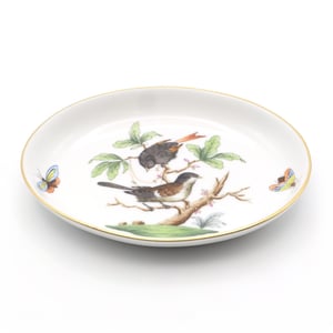 Herend Rothschild Trinket Tray - Porcelain Dish - Vintage Herend - Bird Motif - Collectible Home Decor - Jewelry Holder
