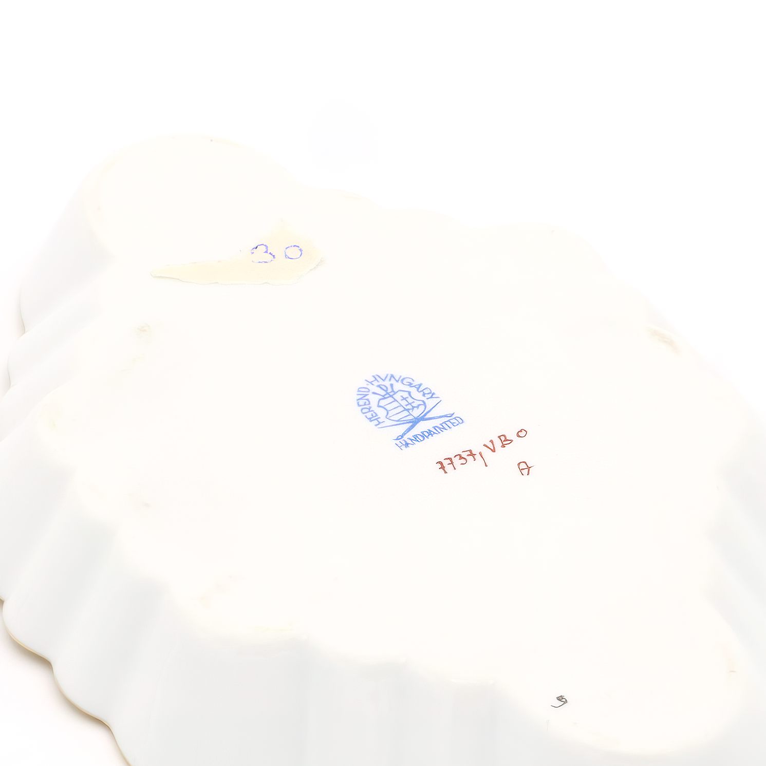 Herend Victoria Pattern Trinket Tray Base Detailed View Thumbnail for Herend Victoria Pattern Trinket Tray - Antique Jewelry Tray - Hand Painted Porcelain Dish - Vintage Hungarian Decor