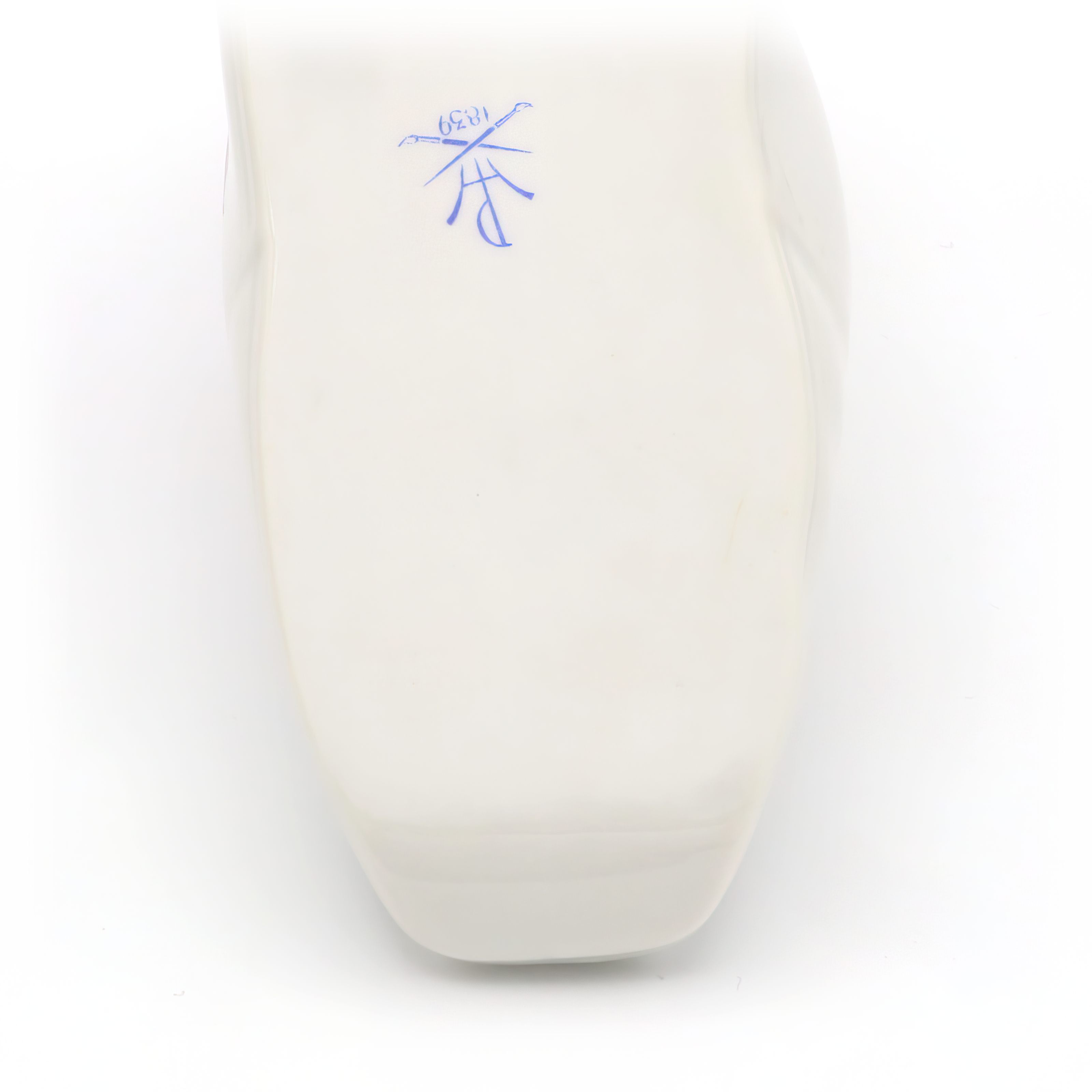 Herend Vintage Porcelain Baby Shoe base close up showing maker's mark and fine porcelain craftsmanship