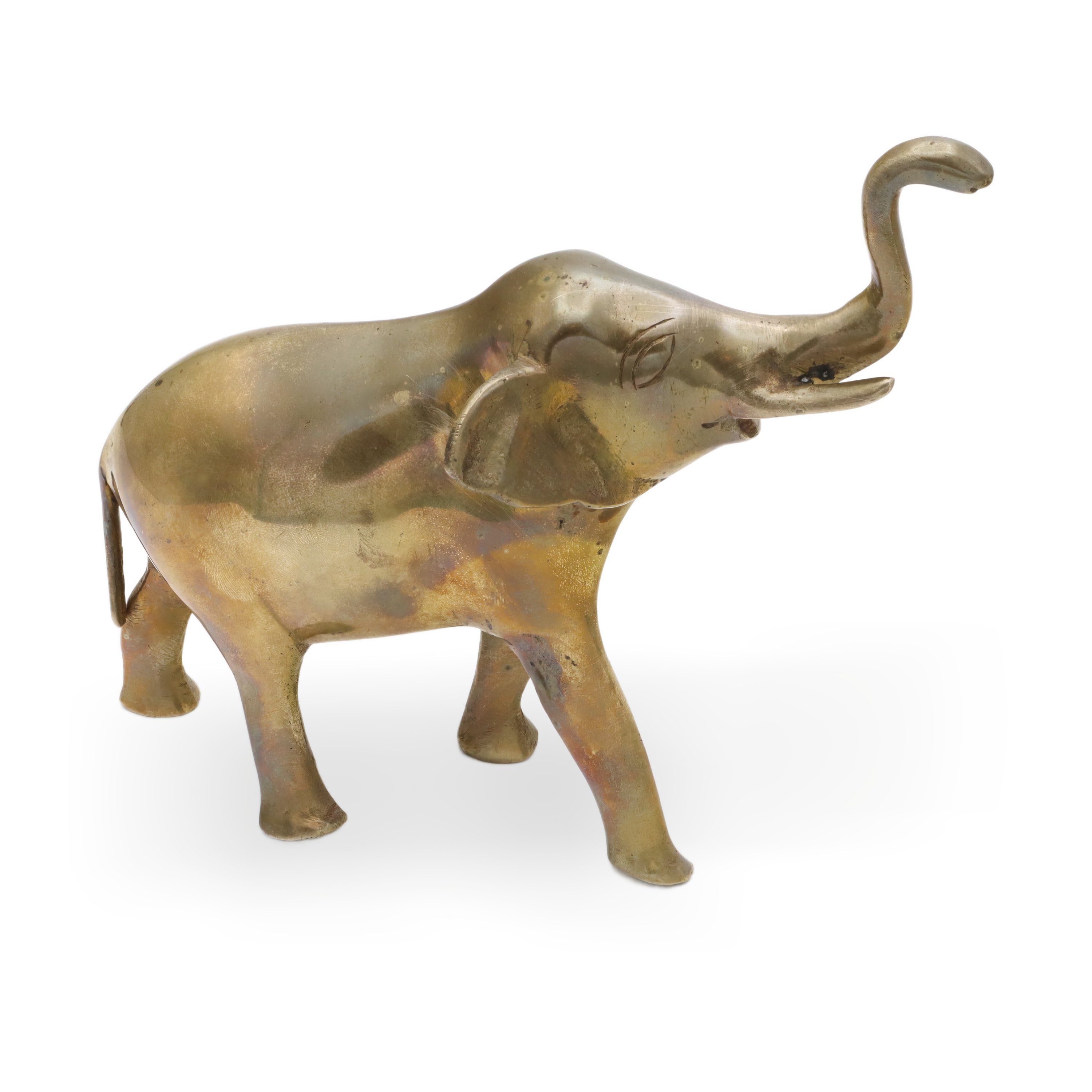 Bronze Elephant Statue Antique - Trunk Up Lucky Elephant Figurine