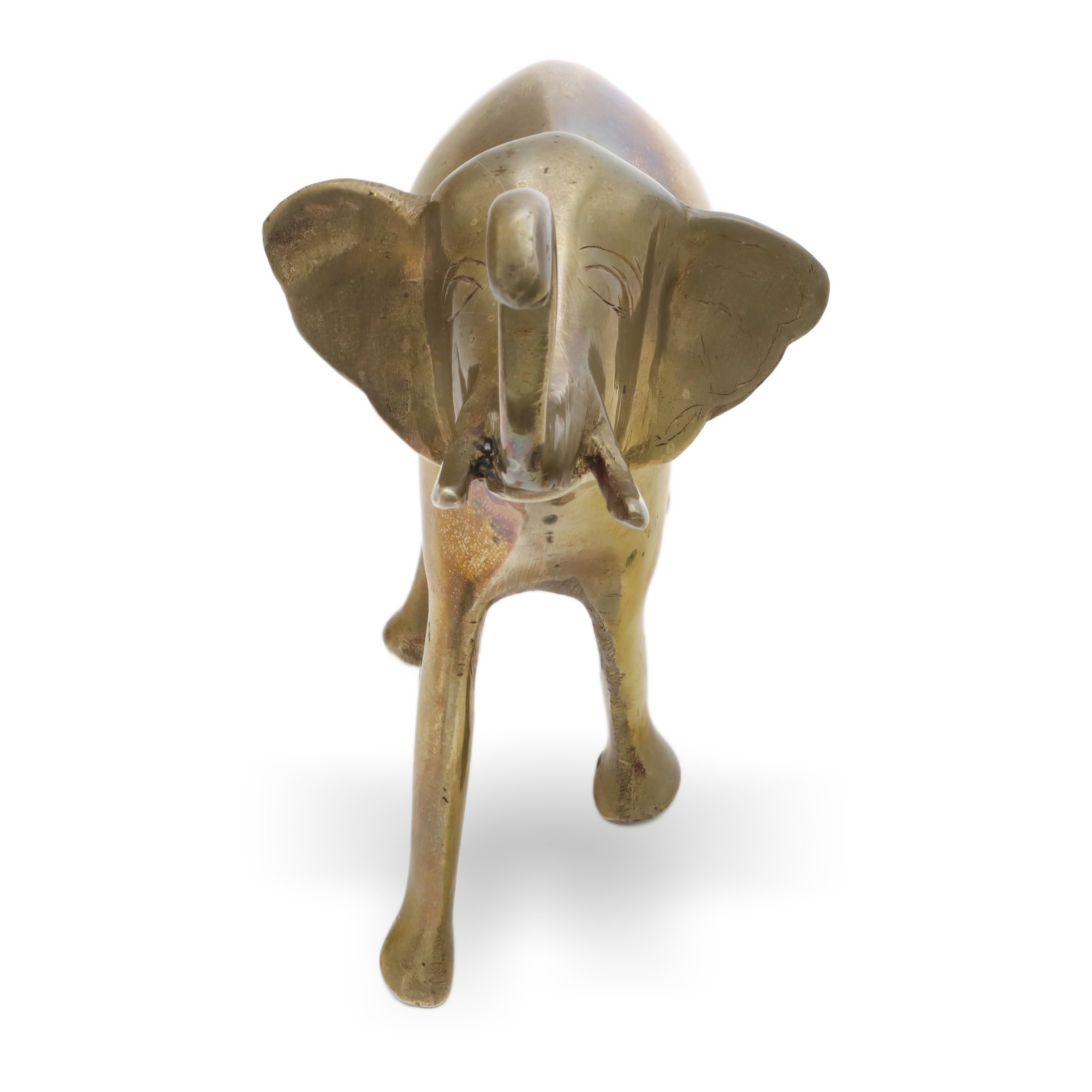 Bronze Elephant Statue Antique - Trunk Up Lucky Elephant Figurine