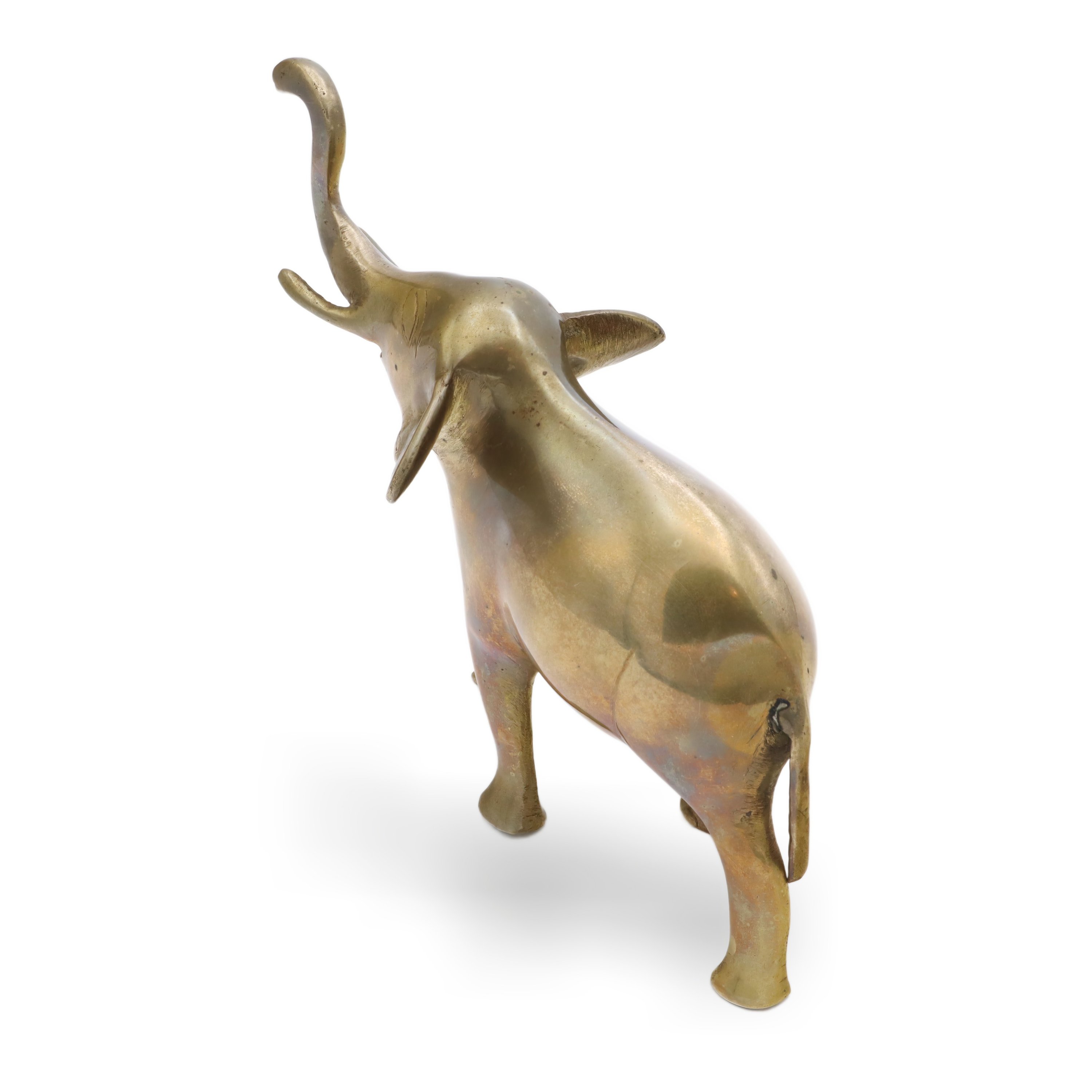 Bronze Elephant Statue Antique - Trunk Up Lucky Elephant Figurine