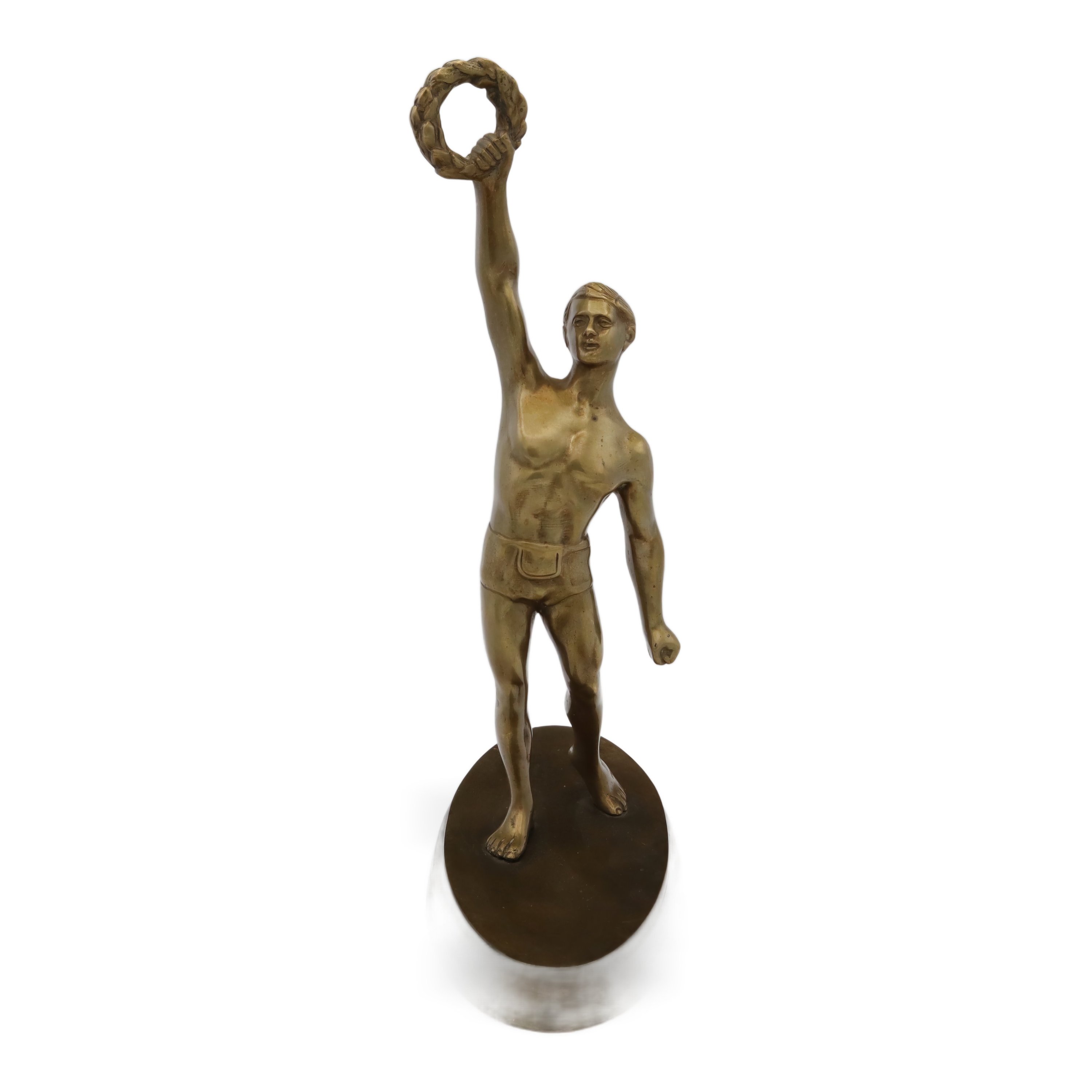 Bronze Medalist Statue 1938 Olympics - Berlin Games Art Deco Sculpture - Vintage Athletic Award