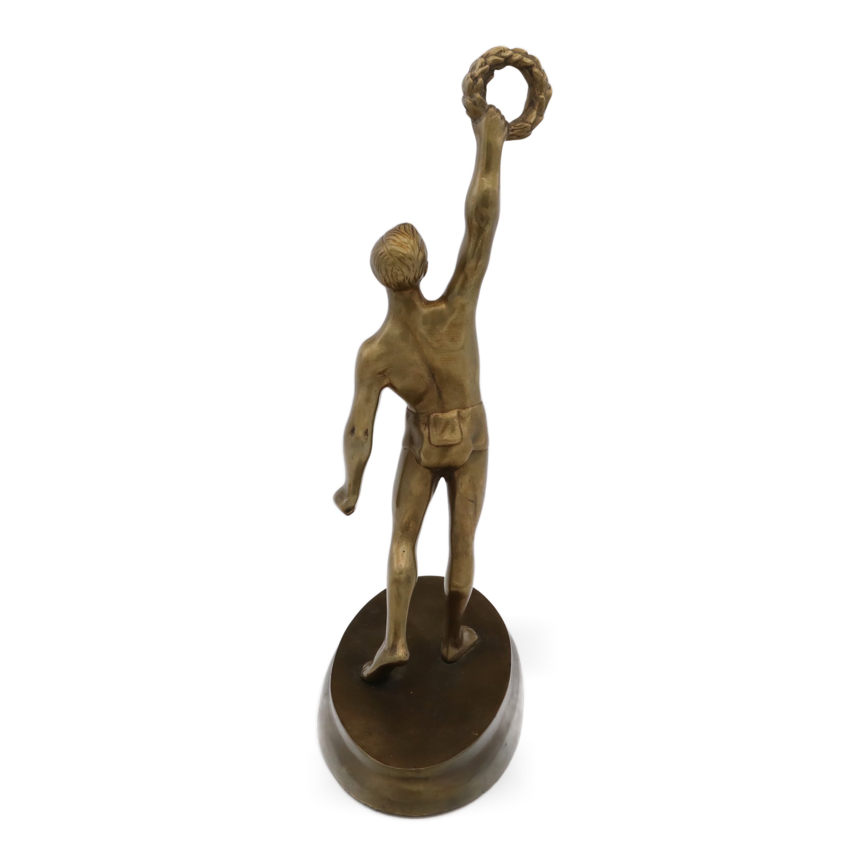 Bronze Medalist Statue 1938 Olympics - Berlin Games Art Deco Sculpture - Vintage Athletic Award