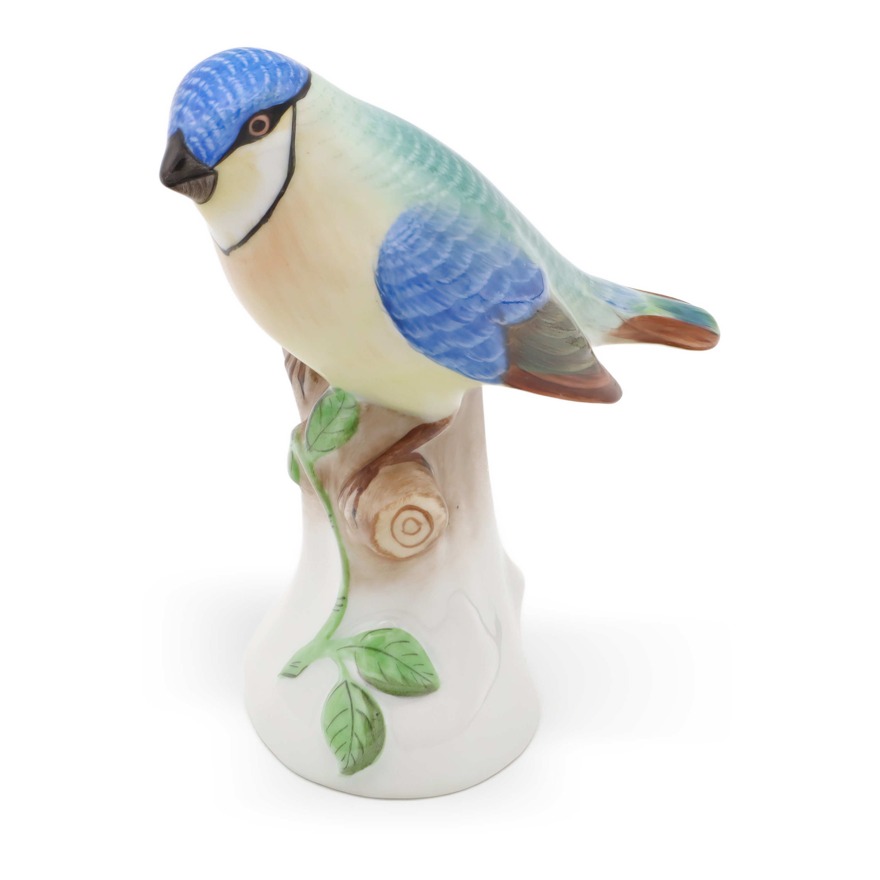 Herend Blue Tit Bird Porcelain Figurine - Hungary Hand Painted - Vintage Herend Bird - Rare Herend Collectible