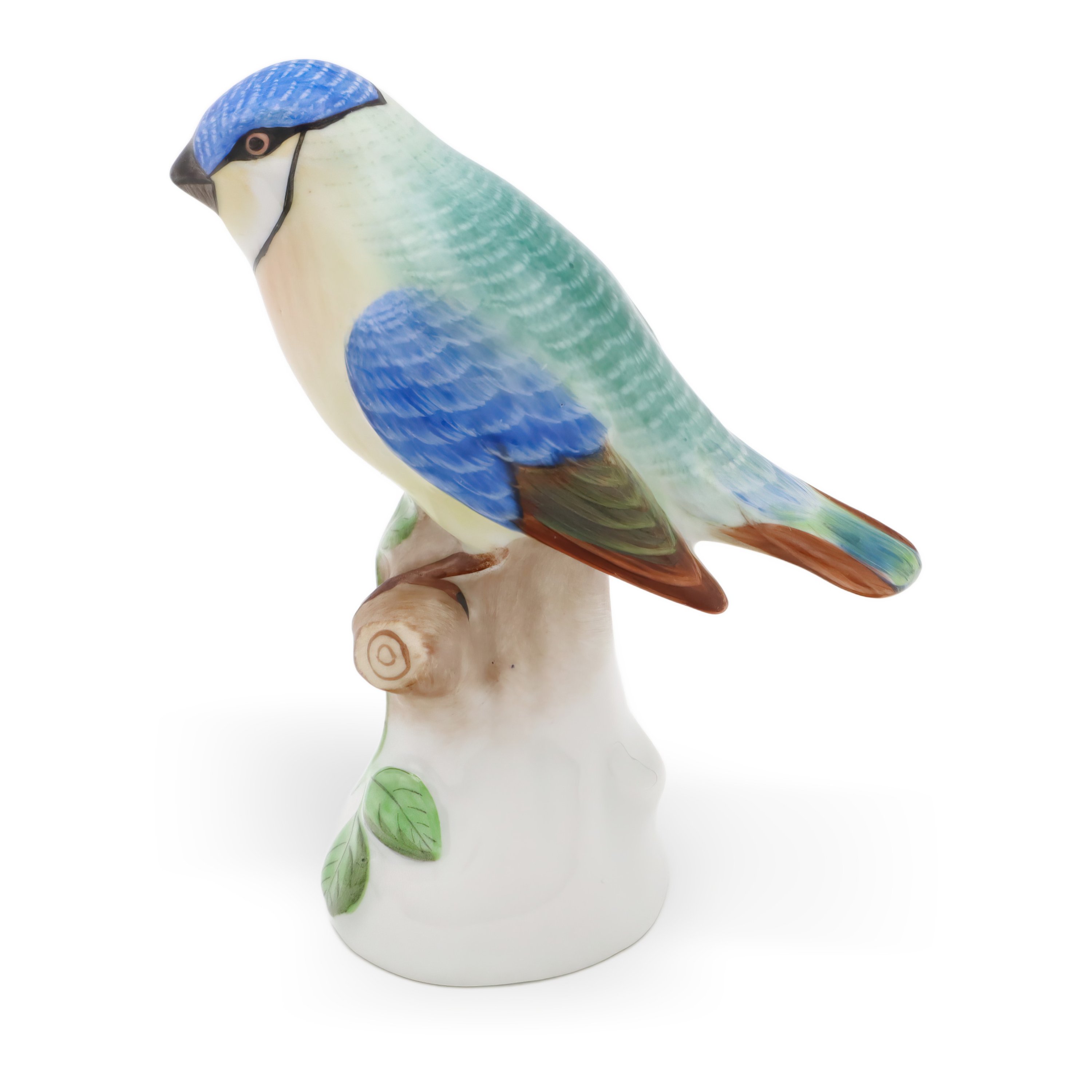 Herend Blue Tit Bird Porcelain Figurine - Hungary Hand Painted - Vintage Herend Bird - Rare Herend Collectible