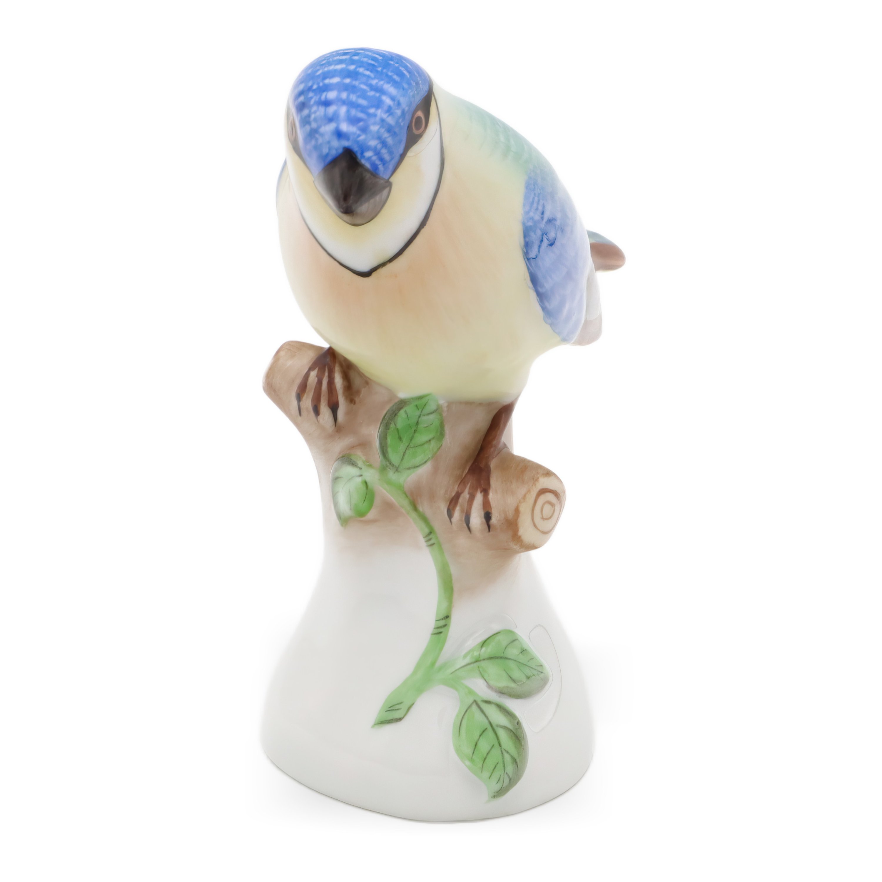 Herend Blue Tit Bird Porcelain Figurine - Hungary Hand Painted - Vintage Herend Bird - Rare Herend Collectible