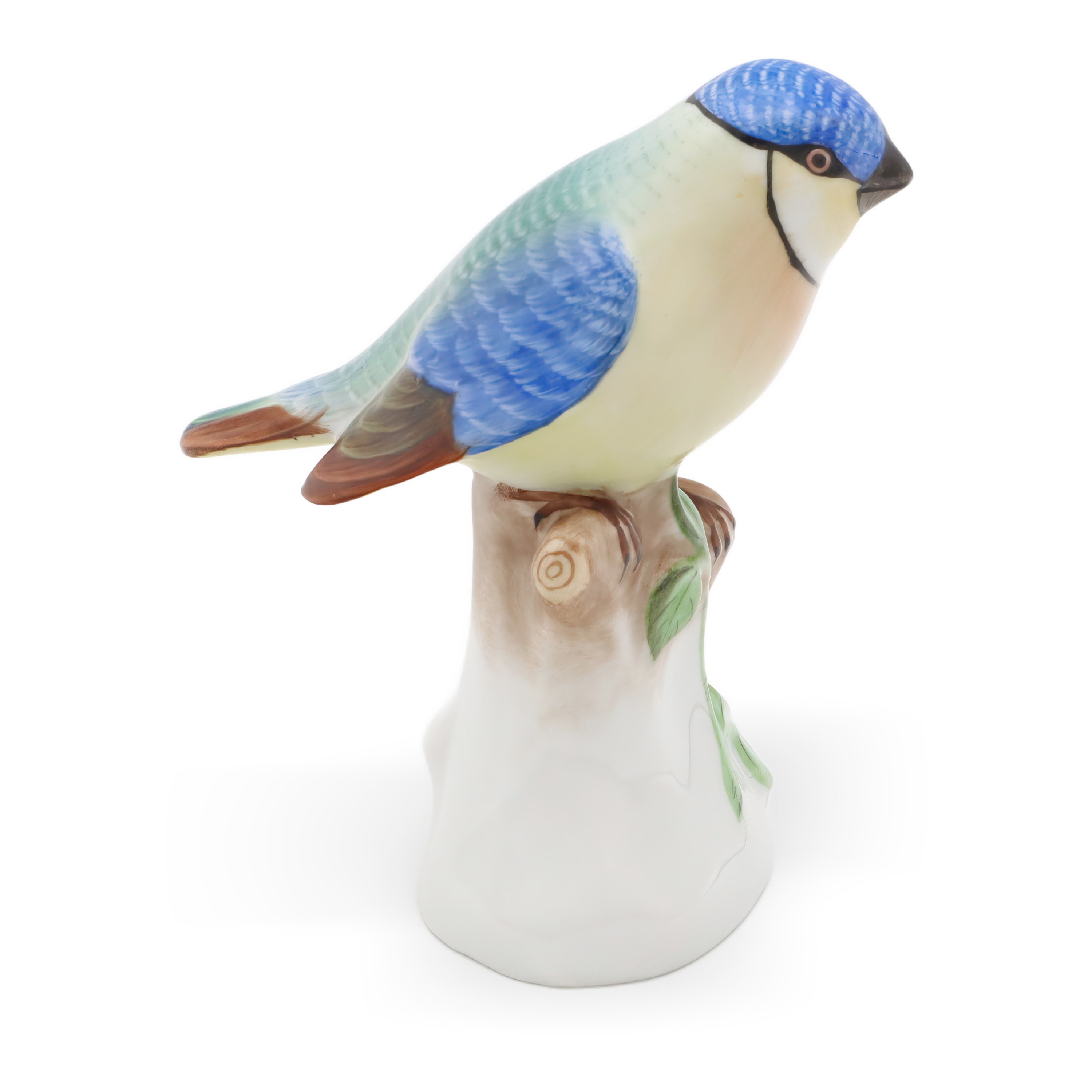 Herend Blue Tit Bird Porcelain Figurine - Hungary Hand Painted - Vintage Herend Bird - Rare Herend Collectible