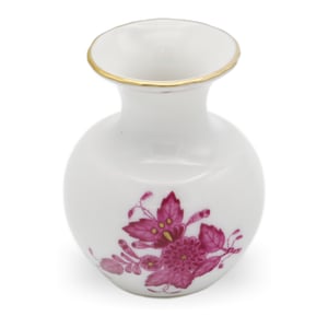 Herend Porcelain Chinese Bouquet Pur Pur Miniature Vase - Hand Painted Hungary - Vintage Herend Bud Vase