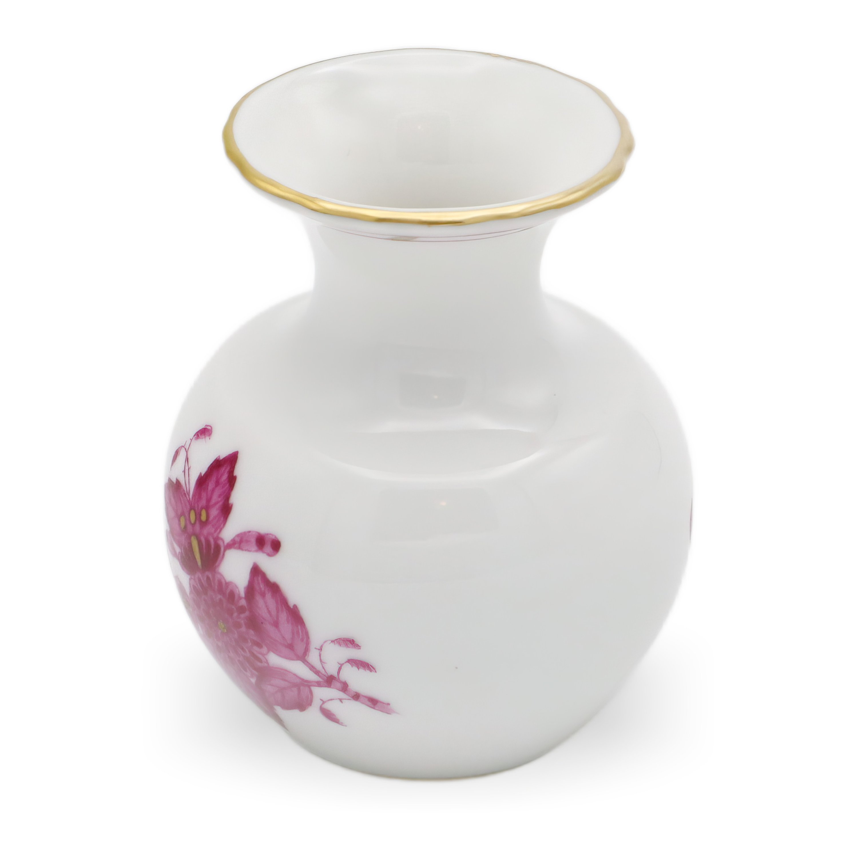 Herend Porcelain Chinese Bouquet Pur Pur Miniature Vase - Hand Painted Hungary - Vintage Herend Bud Vase