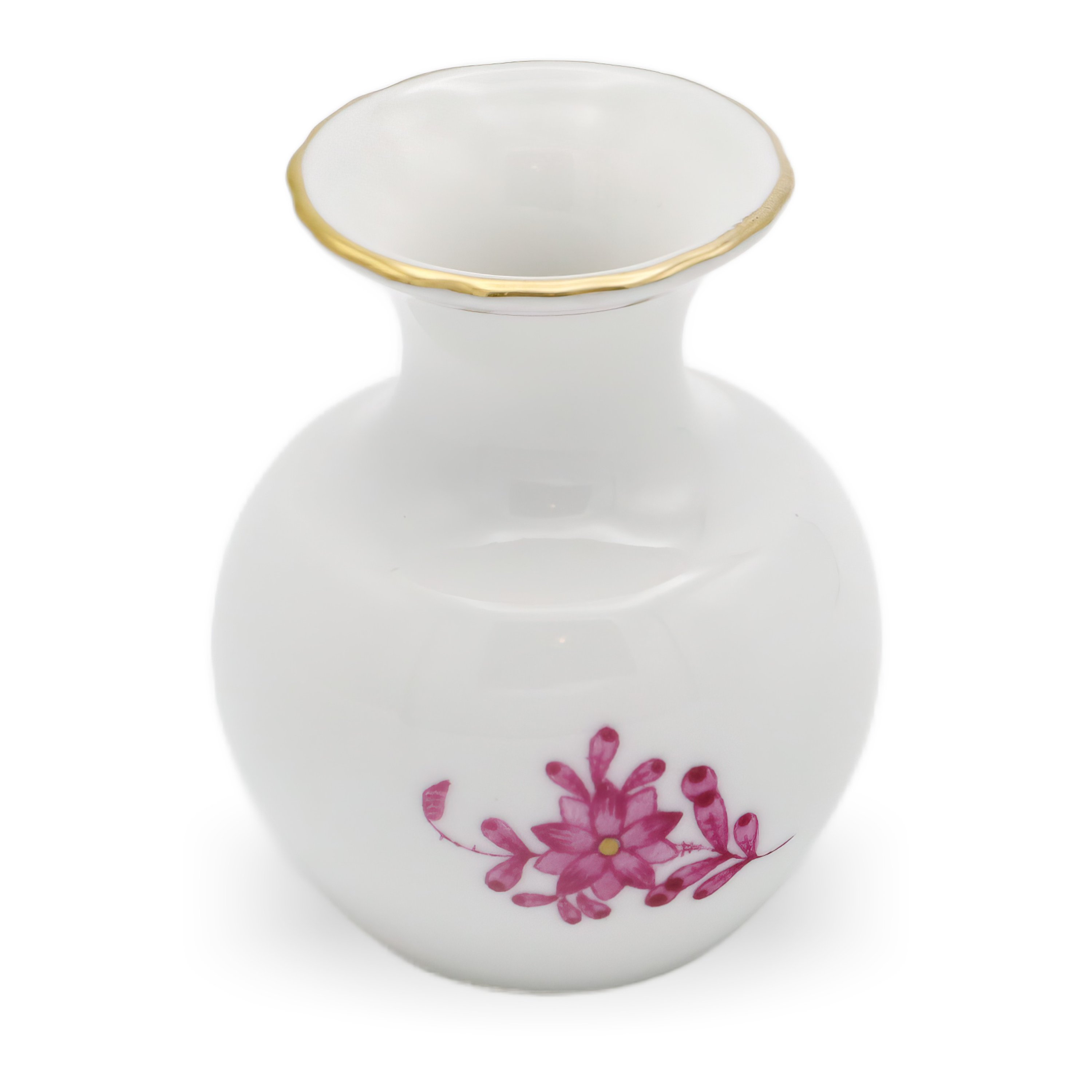 Herend Porcelain Chinese Bouquet Pur Pur Miniature Vase - Hand Painted Hungary - Vintage Herend Bud Vase