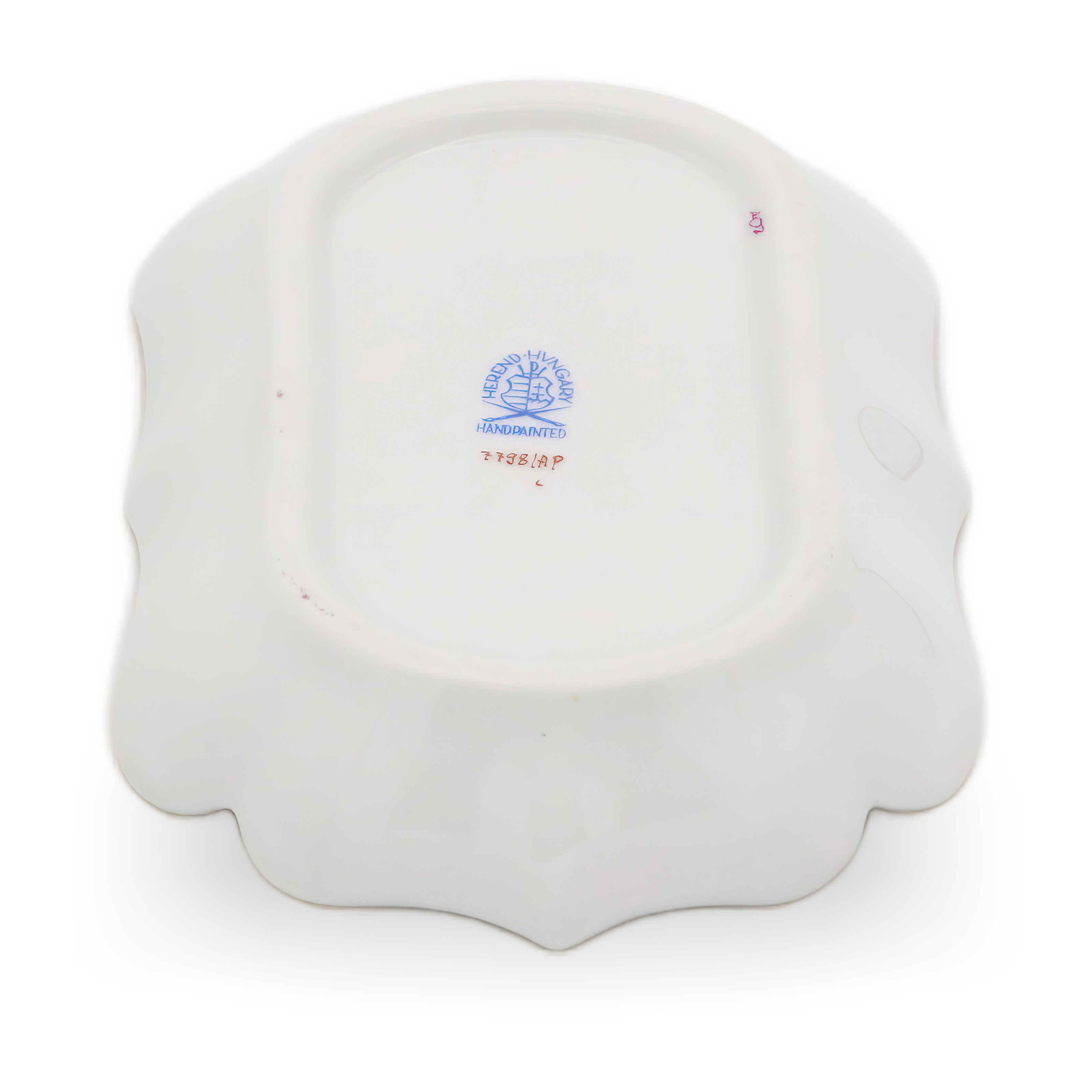 Herend Porcelain Chinese Bouquet Pur Pur Trinket Tray Vintage Base View Thumbnail for Herend Porcelain Chinese Bouquet Pur Pur Trinket Tray Vintage - Purple Flowers - Hungary - Hand Painted - Vanity Decor - Rare