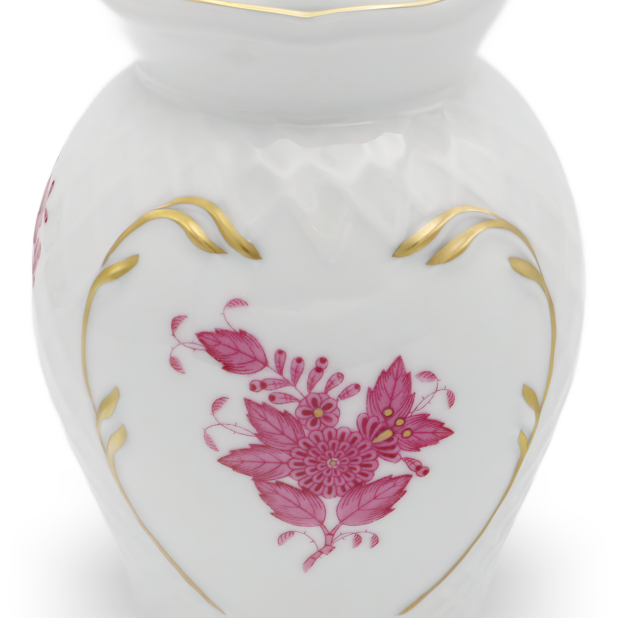 Herend Porcelain Chinese Bouquet Pur Pur Vintage Vase - Queen Victoria Pattern - Hungary - Hand Painted - Floral Motif - Rare Collectible