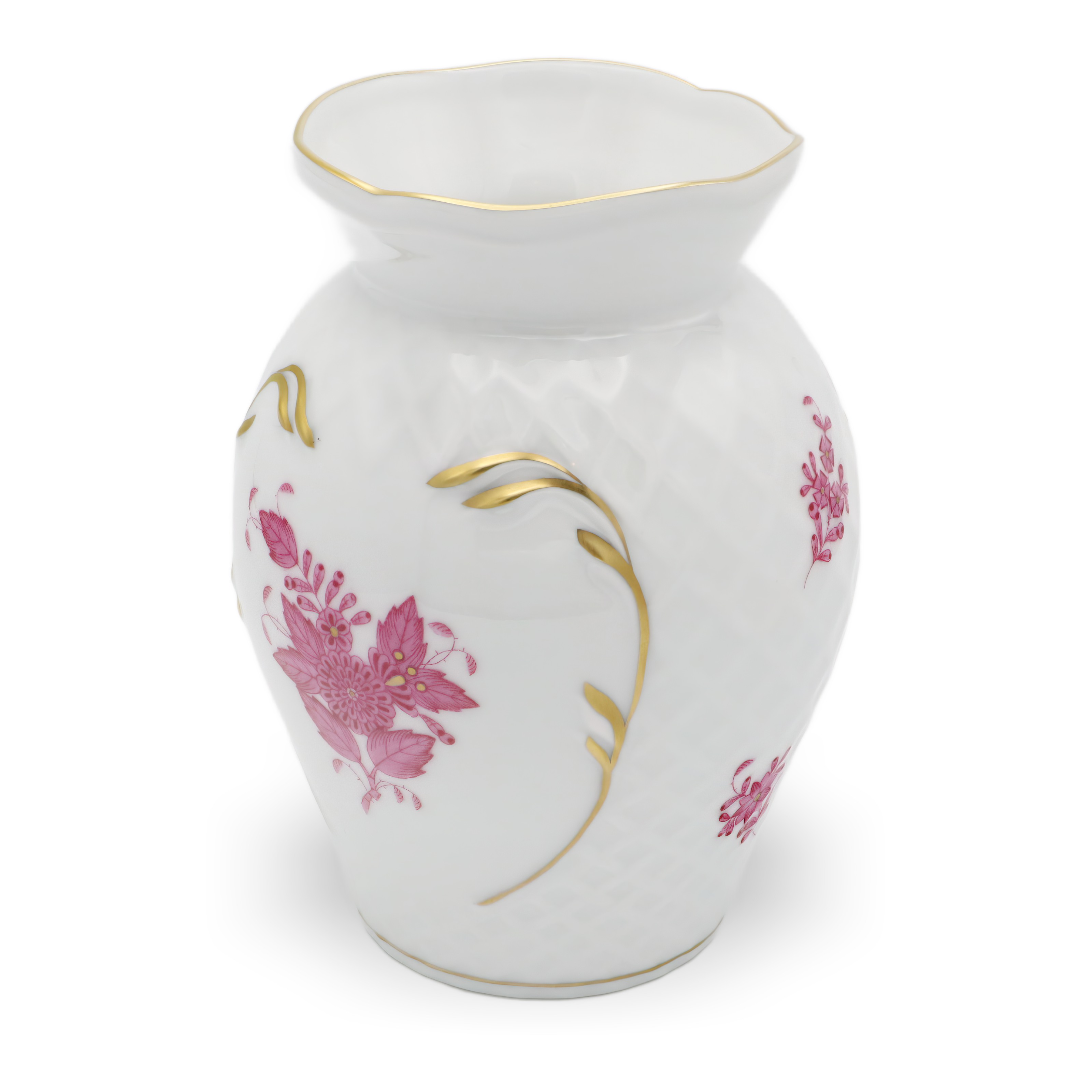 Herend Porcelain Chinese Bouquet Pur Pur Vintage Vase Detailed View Thumbnail for Herend Porcelain Chinese Bouquet Pur Pur Vintage Vase - Queen Victoria Pattern - Hungary - Hand Painted - Floral Motif - Rare Collectible