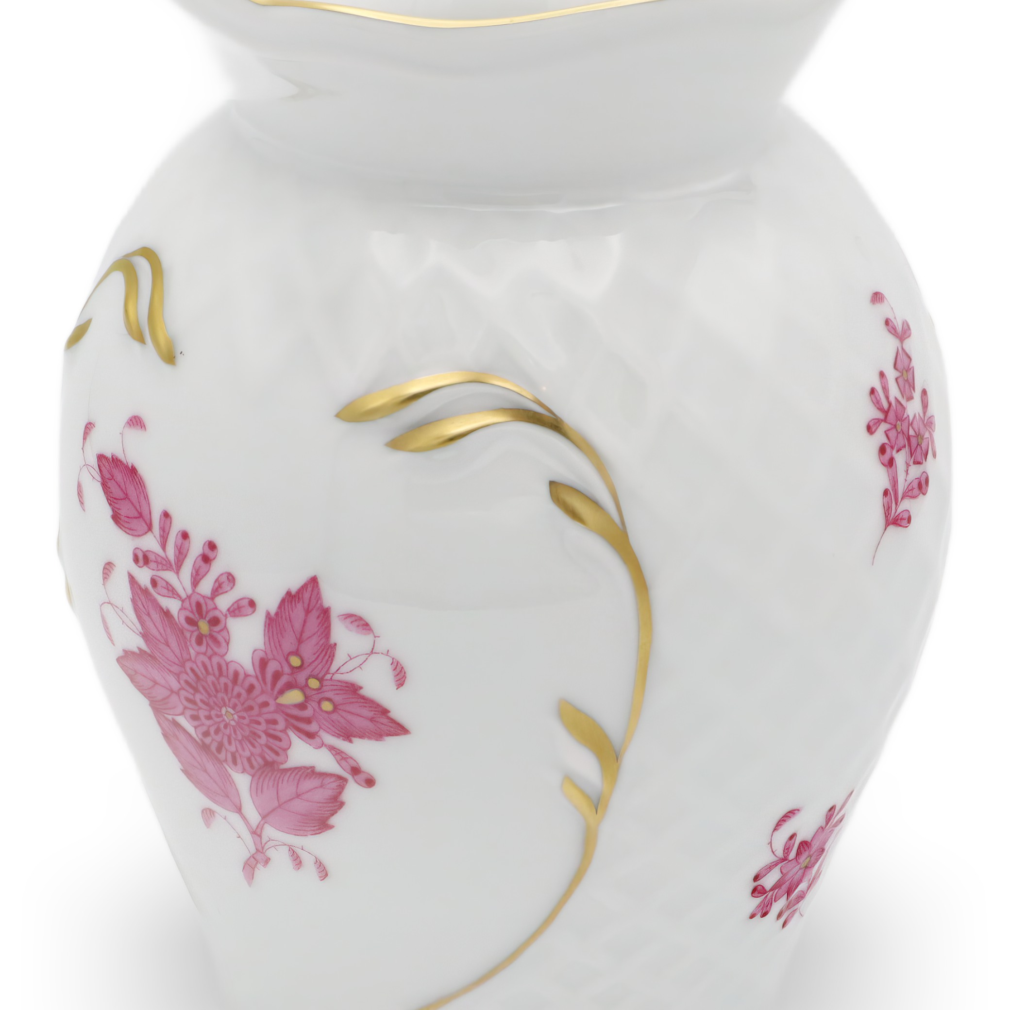 Herend Porcelain Chinese Bouquet Pur Pur Vintage Vase - Queen Victoria Pattern - Hungary - Hand Painted - Floral Motif - Rare Collectible