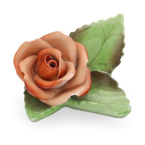 Herend Porcelain Rose Table Decor Antique - Hungary Hand Painted - Floral Figurine - Vintage Collectible - Marked Herend