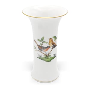 Herend Porcelain Rothschild Vase - Hand Painted Birds - Vintage Hungarian Porcelain - Marked - Fine Collectible Decor