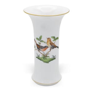 Herend Porcelain Rothschild Vase - Hand Painted Birds - Vintage Hungarian Porcelain - Marked - Fine Collectible Decor