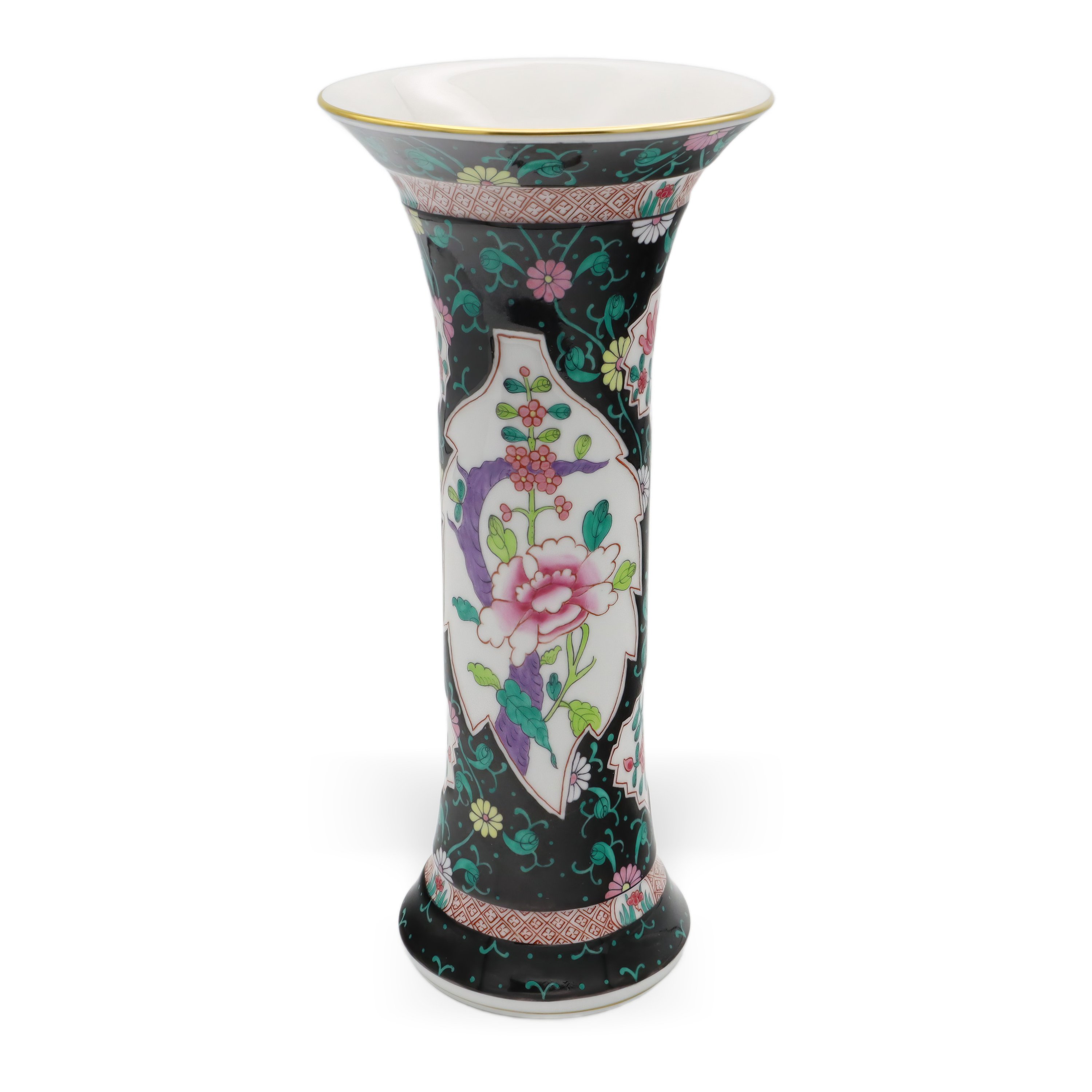 Herend Siang Noir Vase Hand Painted Special Edition - Herend Black Dynasty