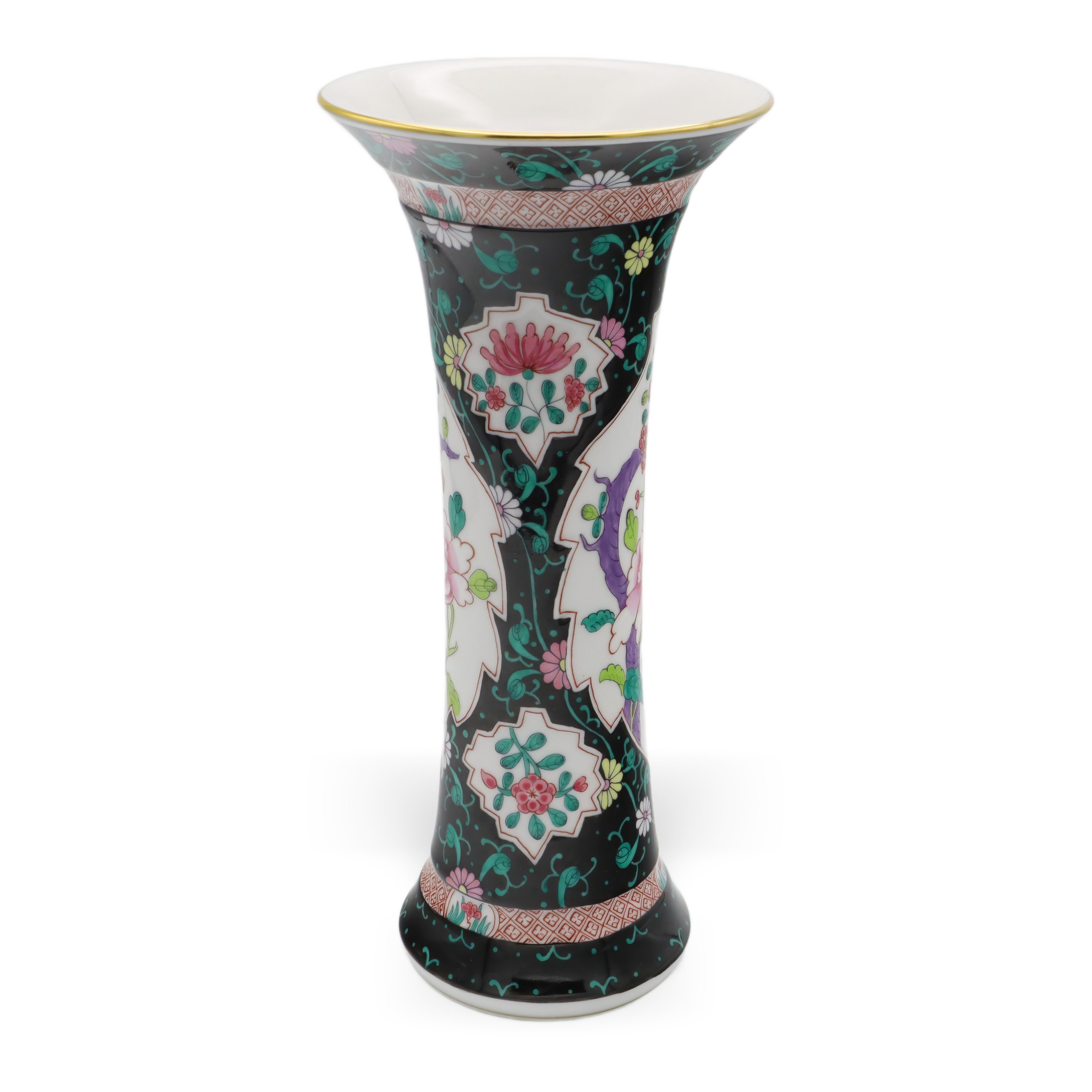 Herend Siang Noir Vase Hand Painted Special Edition - Herend Black Dynasty