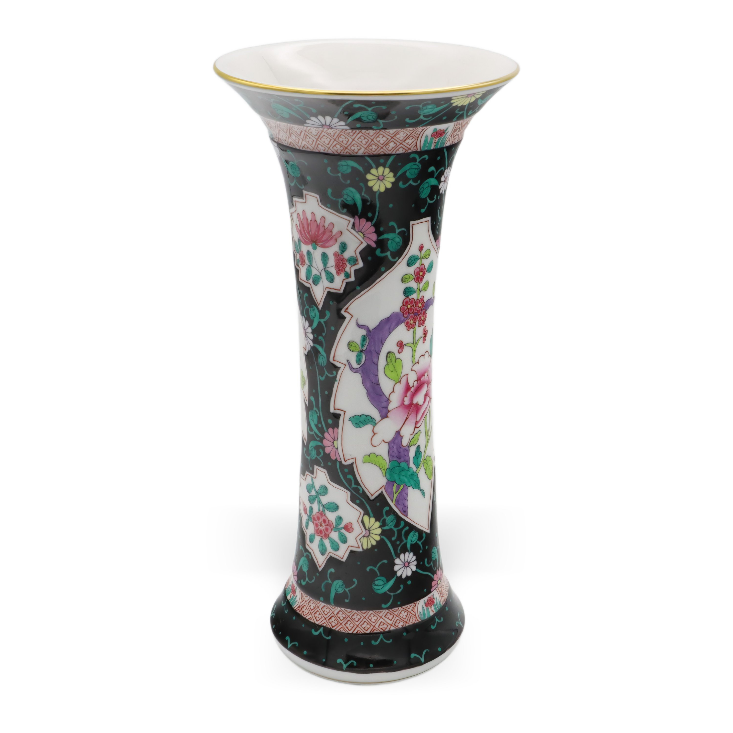 Herend Siang Noir Vase Hand Painted Special Edition - Herend Black Dynasty