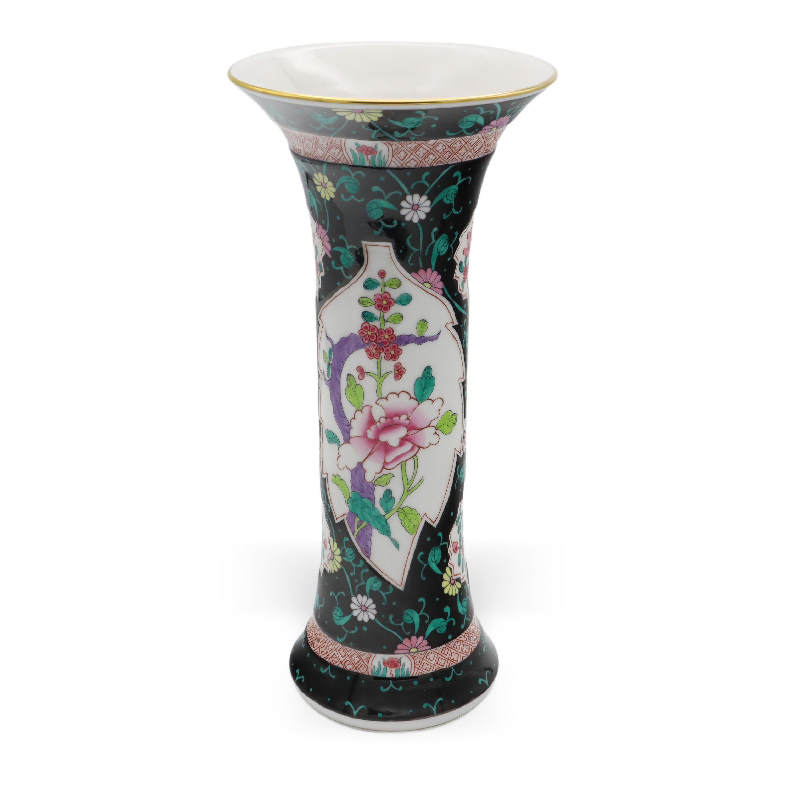 Herend Siang Noir Vase Hand Painted Special Edition - Herend Black Dynasty