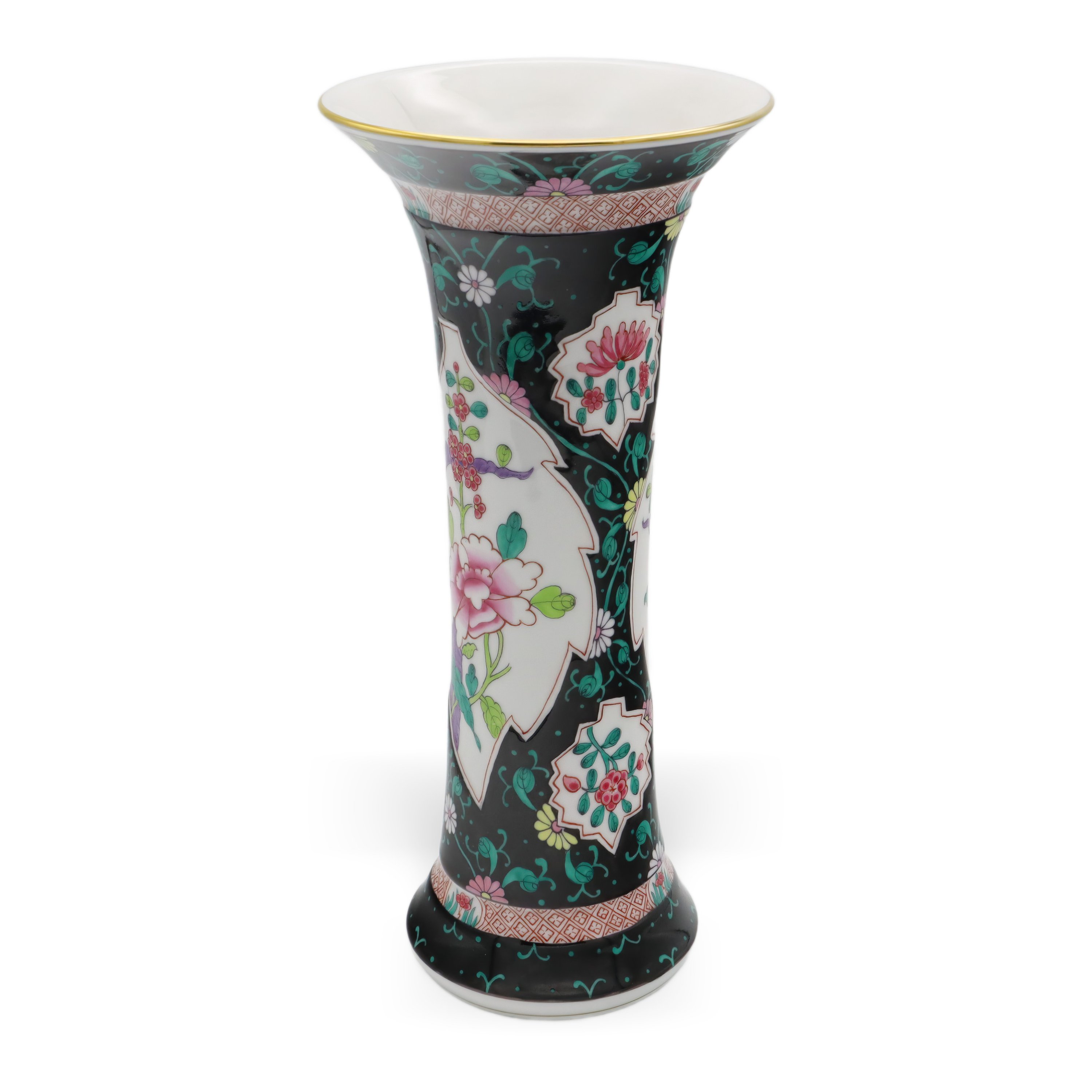 Herend Siang Noir Vase Hand Painted Special Edition - Herend Black Dynasty
