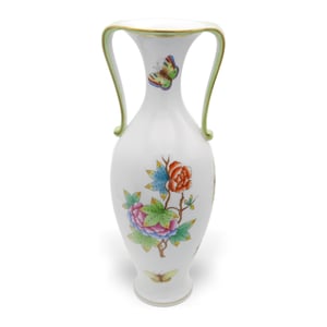 Herend Victoria Amphora Vase - Hand Painted Porcelain - Large Classic Vase
