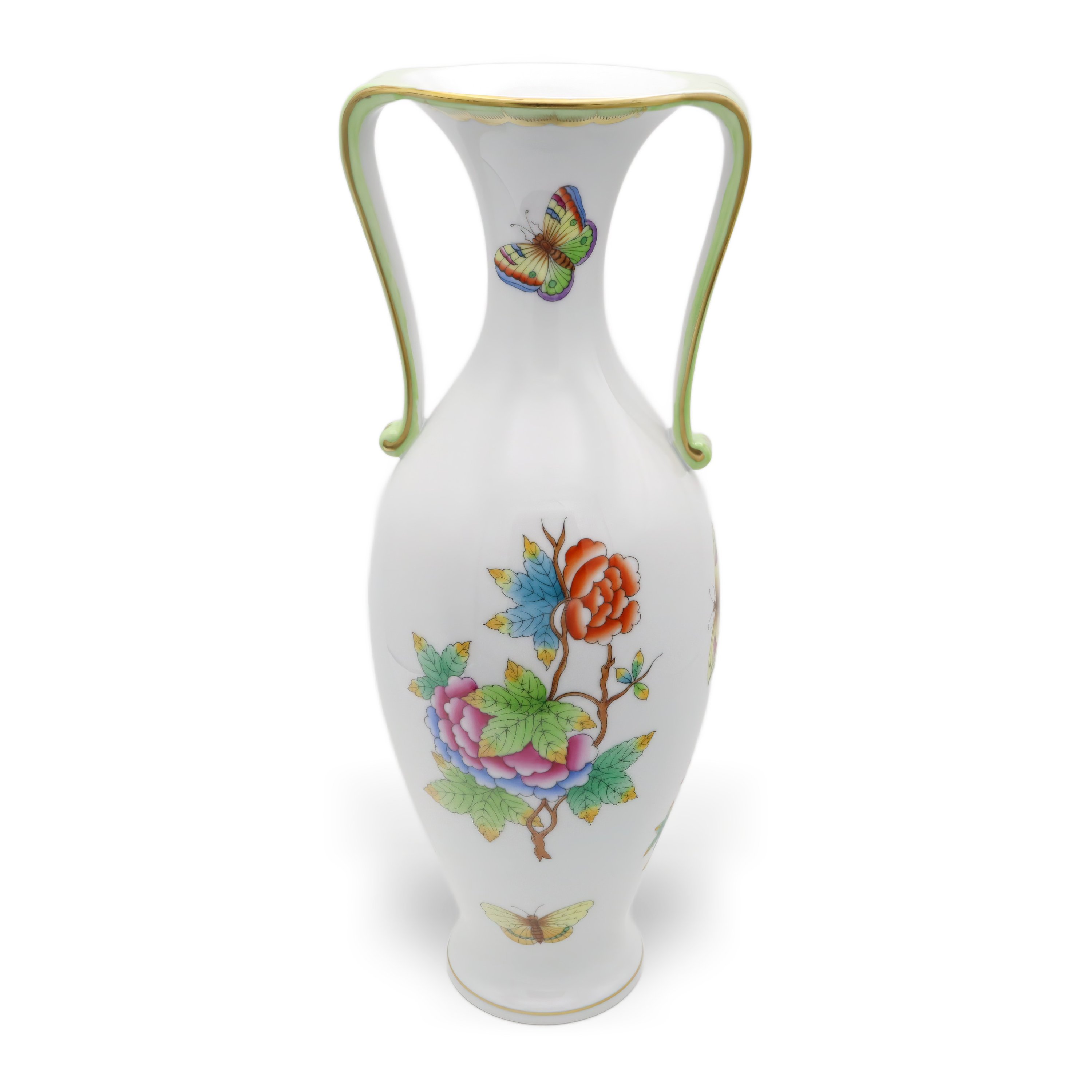 Herend Victoria Amphora Vase - Hand Painted Porcelain - Large Classic Vase