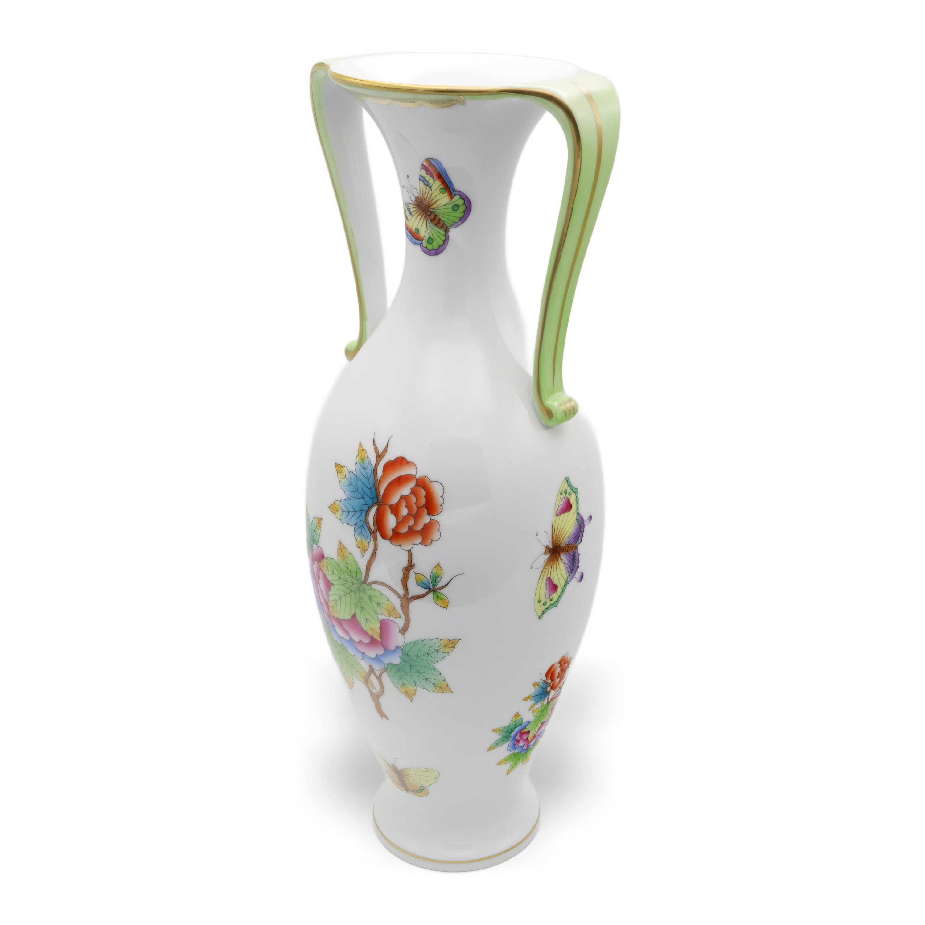 Herend Victoria Amphora Vase - Hand Painted Porcelain - Large Classic Vase