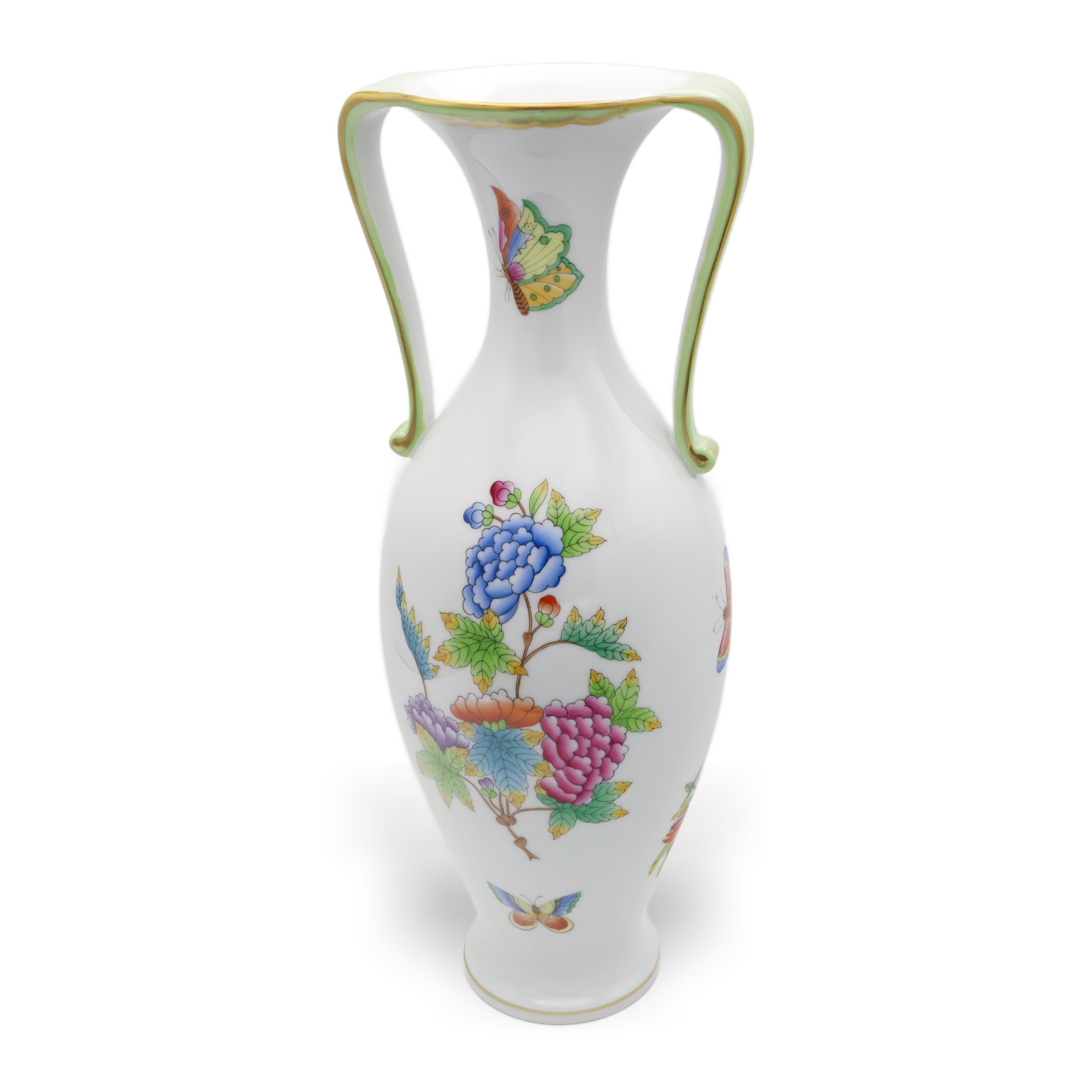 Herend Victoria Amphora Vase - Hand Painted Porcelain - Large Classic Vase
