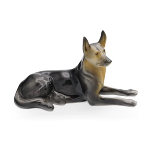 Hollohazi Porcelain Dog Hand Painted - Hungarian Vizsla Figurine - Vintage Animal Statue - Mid Century Collectible Decor